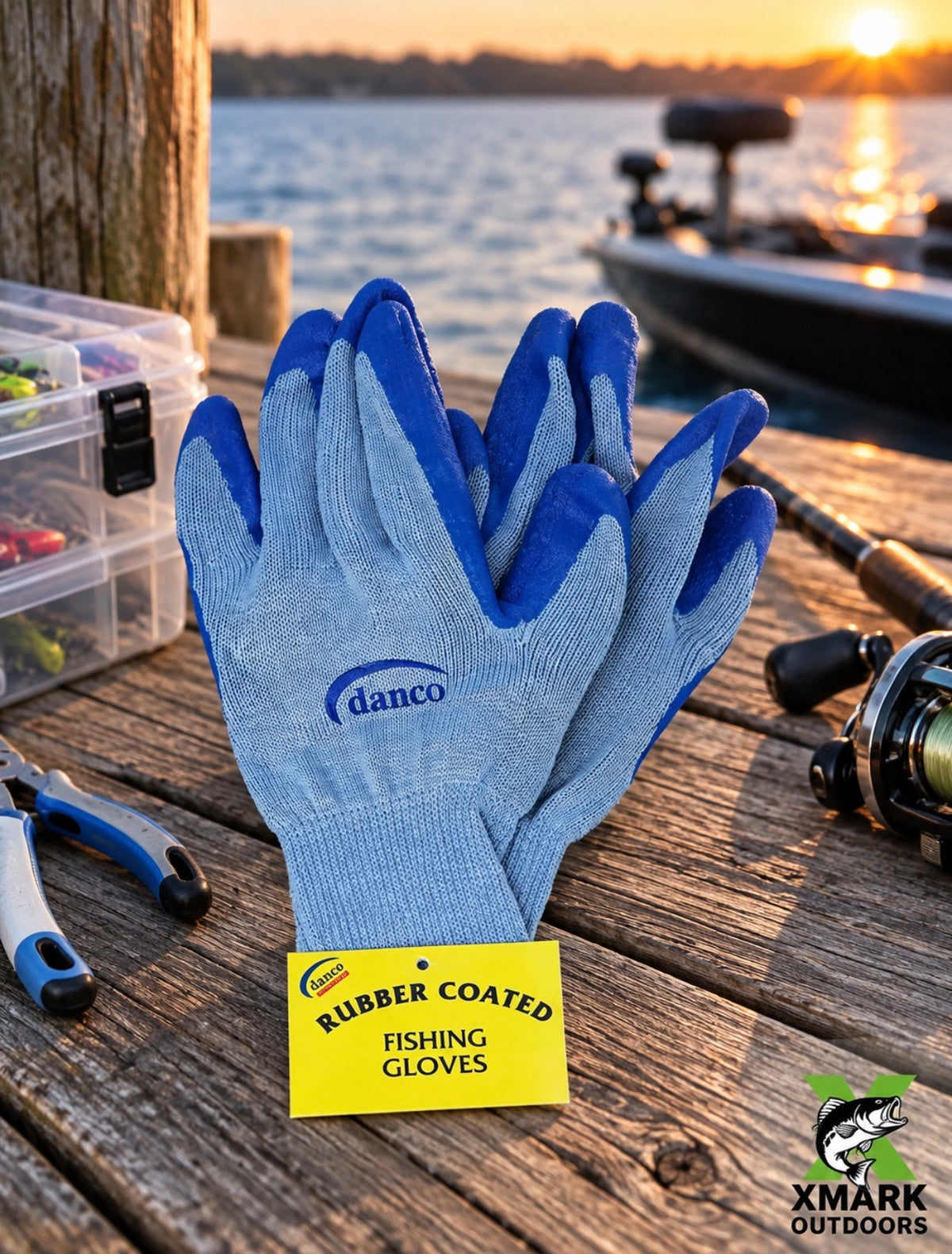 Danco Rubber-Dipped Fishing Gloves – Large Blue