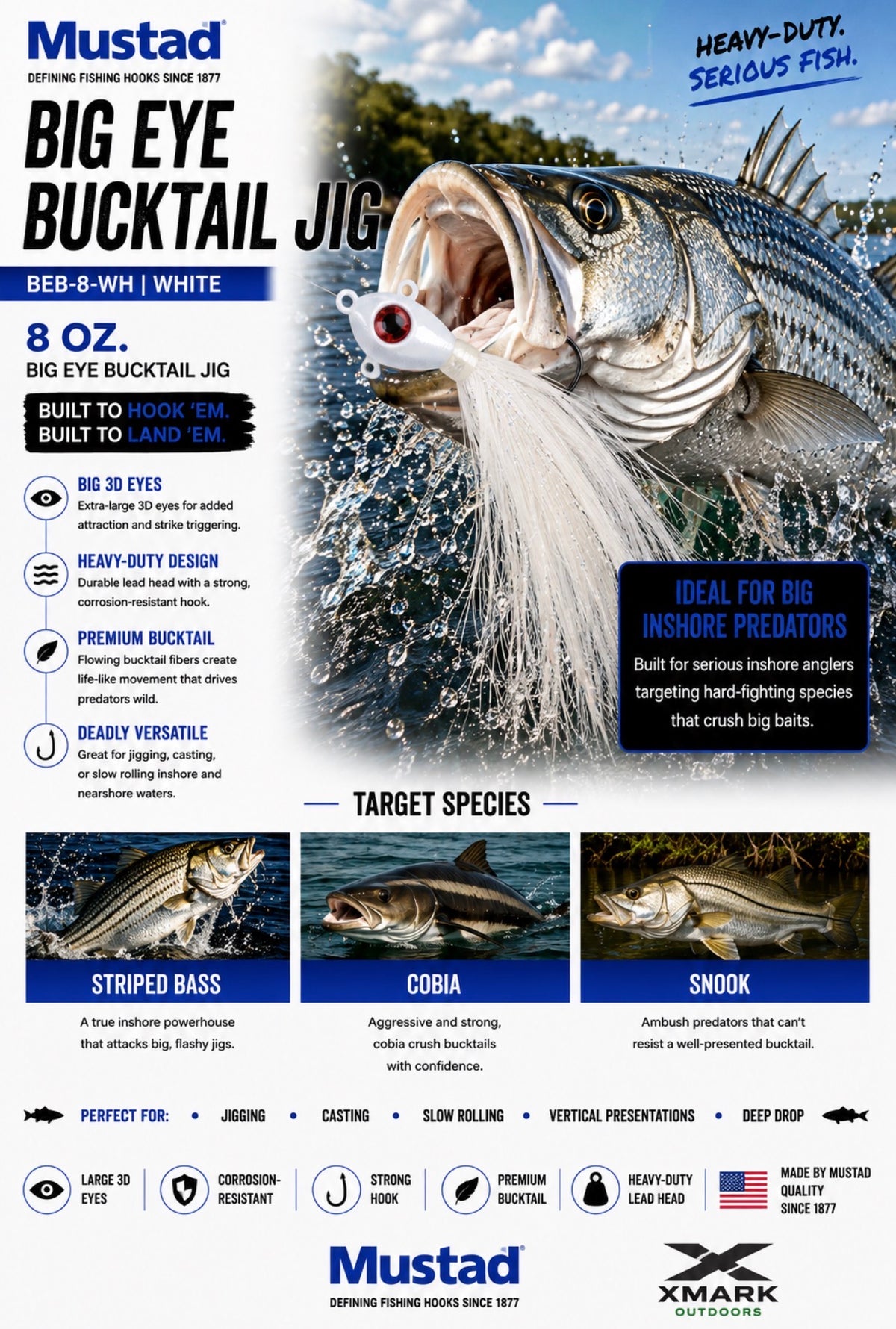 Mustad Big Eye Bucktail Jig