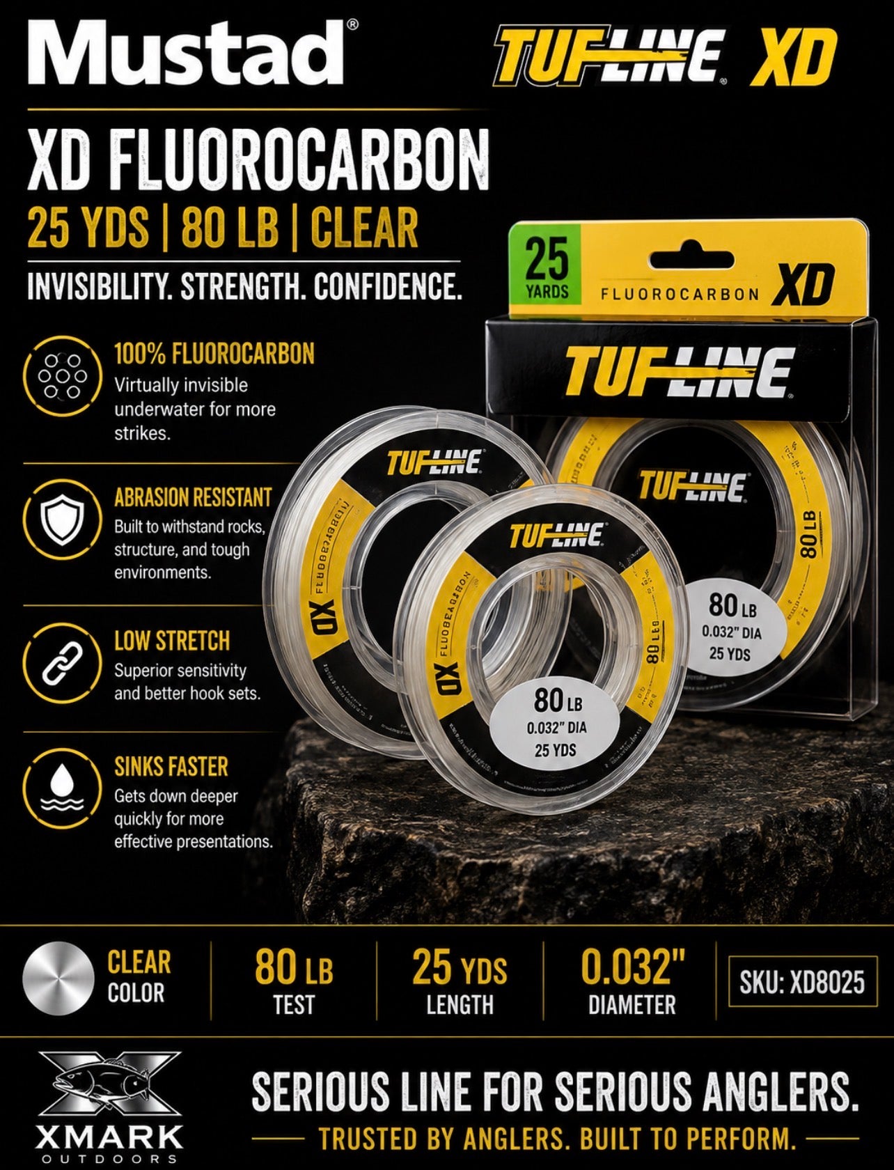 TUF-LINE XD Fluorocarbon Leader – Clear