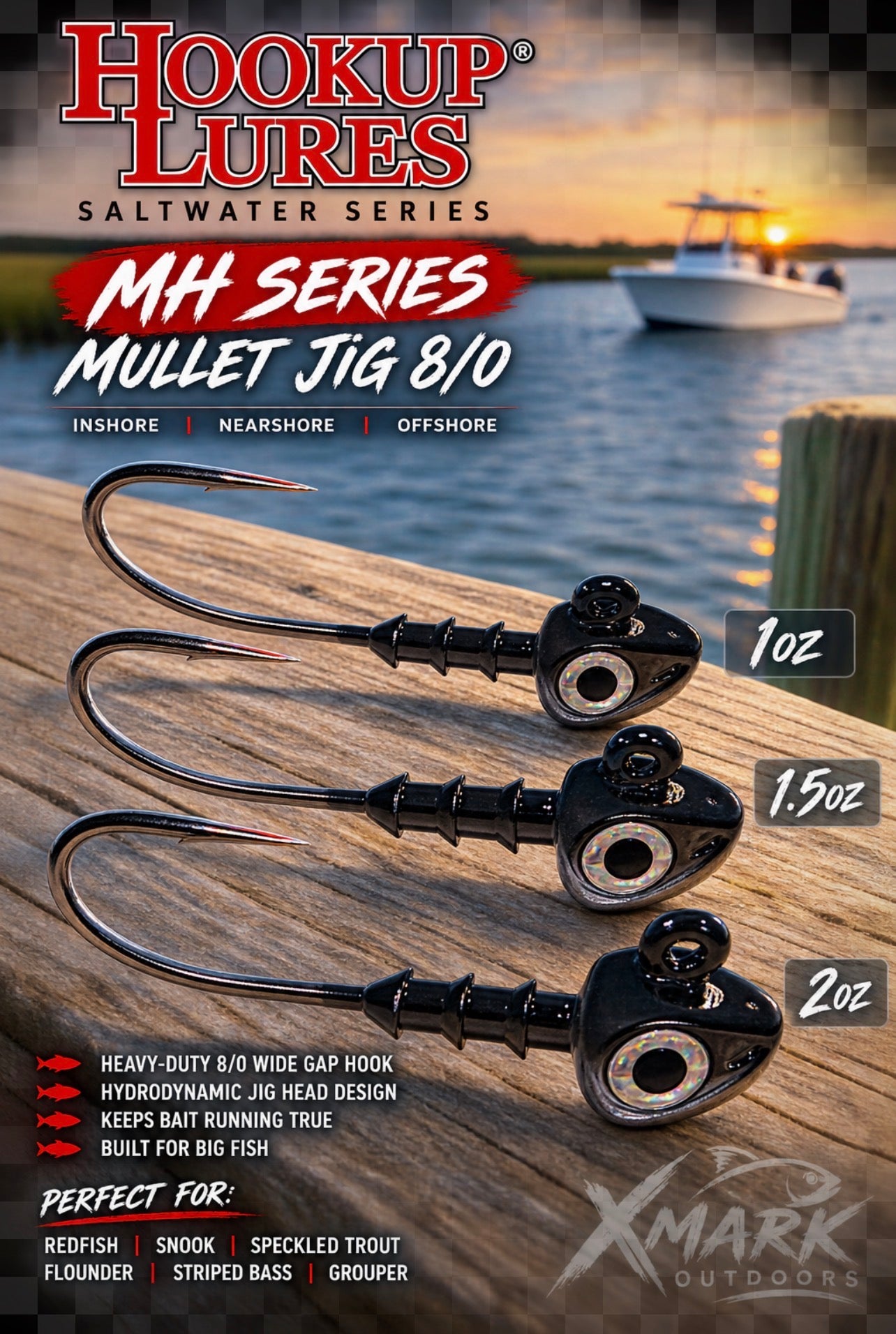 MH Series Mullet Jig 8/0 (6 pack)
