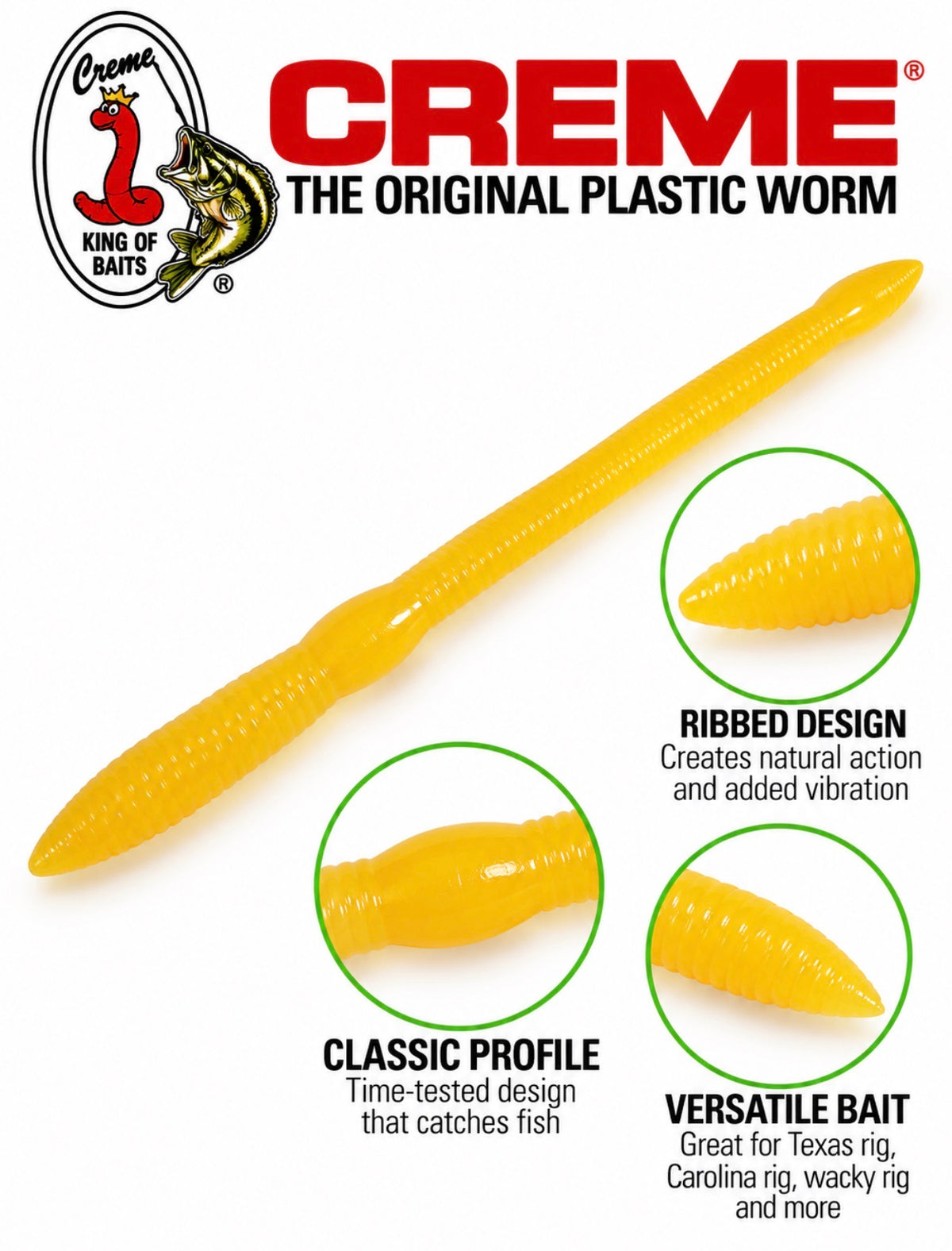 Crème Lures 4-Inch Scoundrel Worm