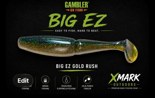 Gambler Big EZ Swimbait – 5.25” Paddle Tail Swimbait