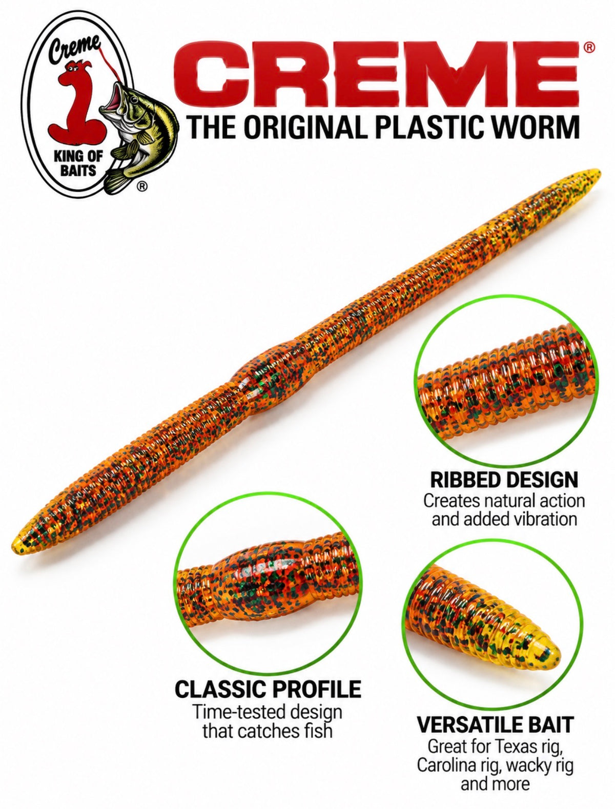 Crème Lures 4-Inch Scoundrel Worm