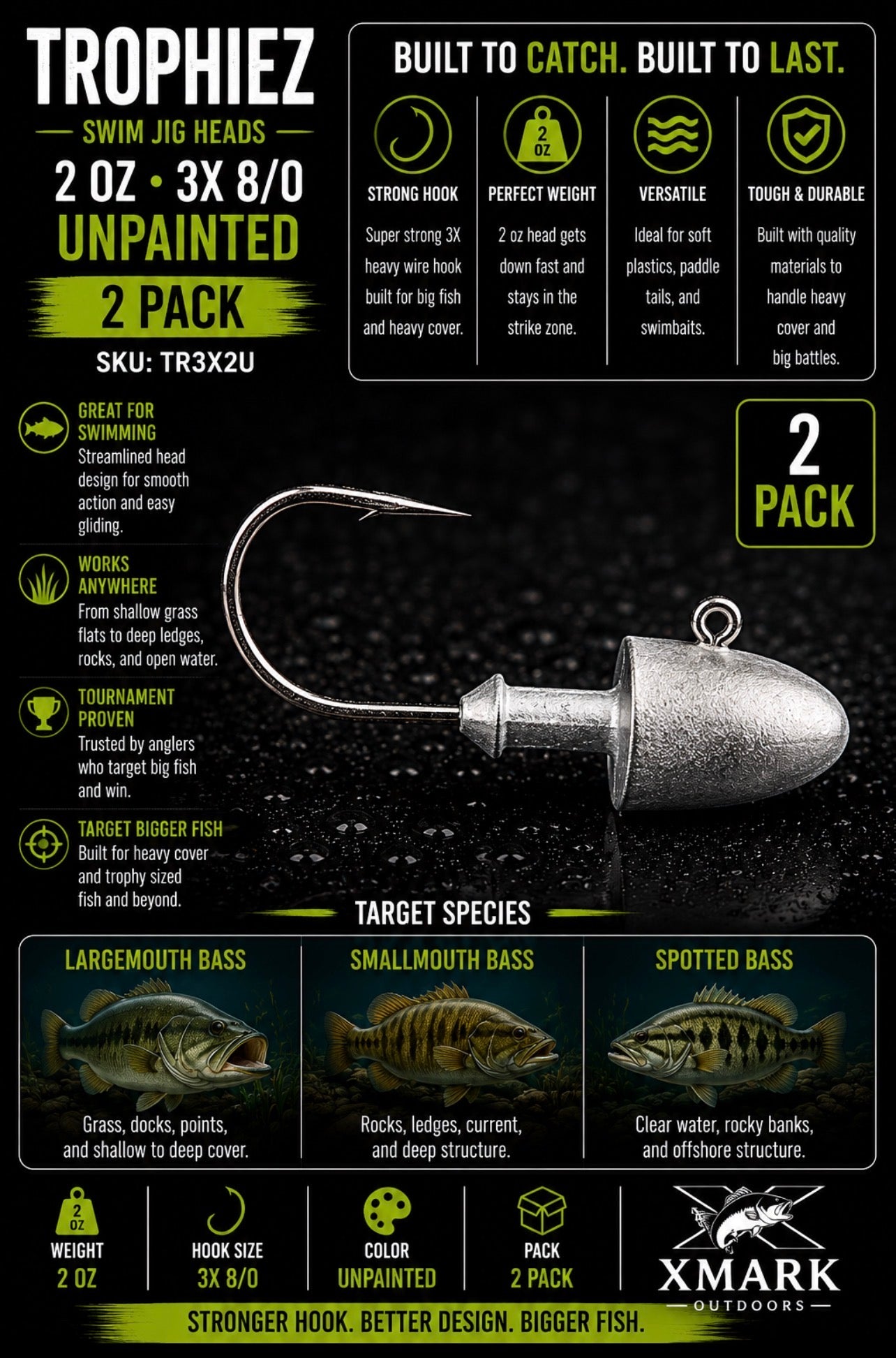 Gambler Trophiez Unpainted Jig Heads