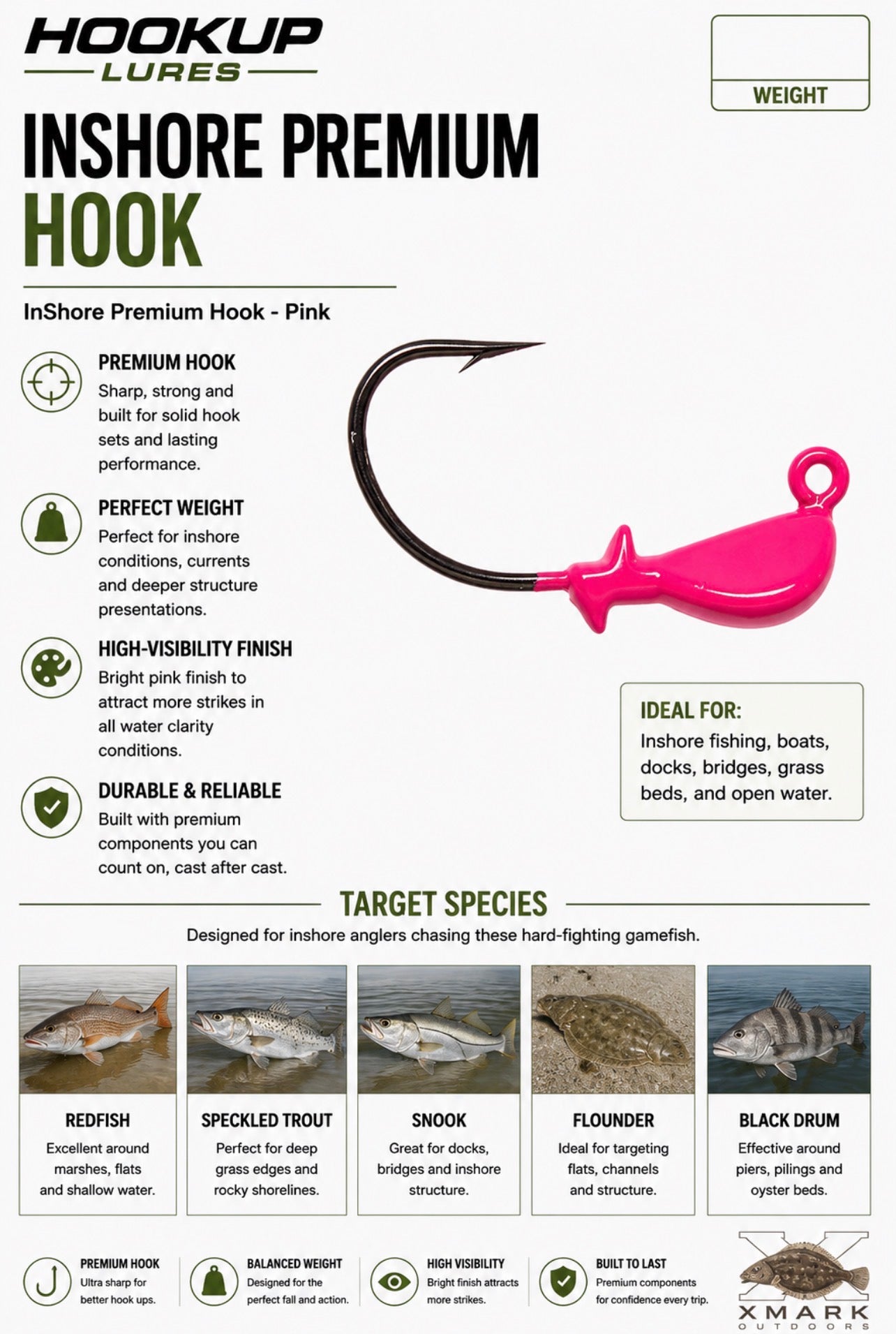 Hookup Lures Inshore Premium Jig Head (4 Pack)