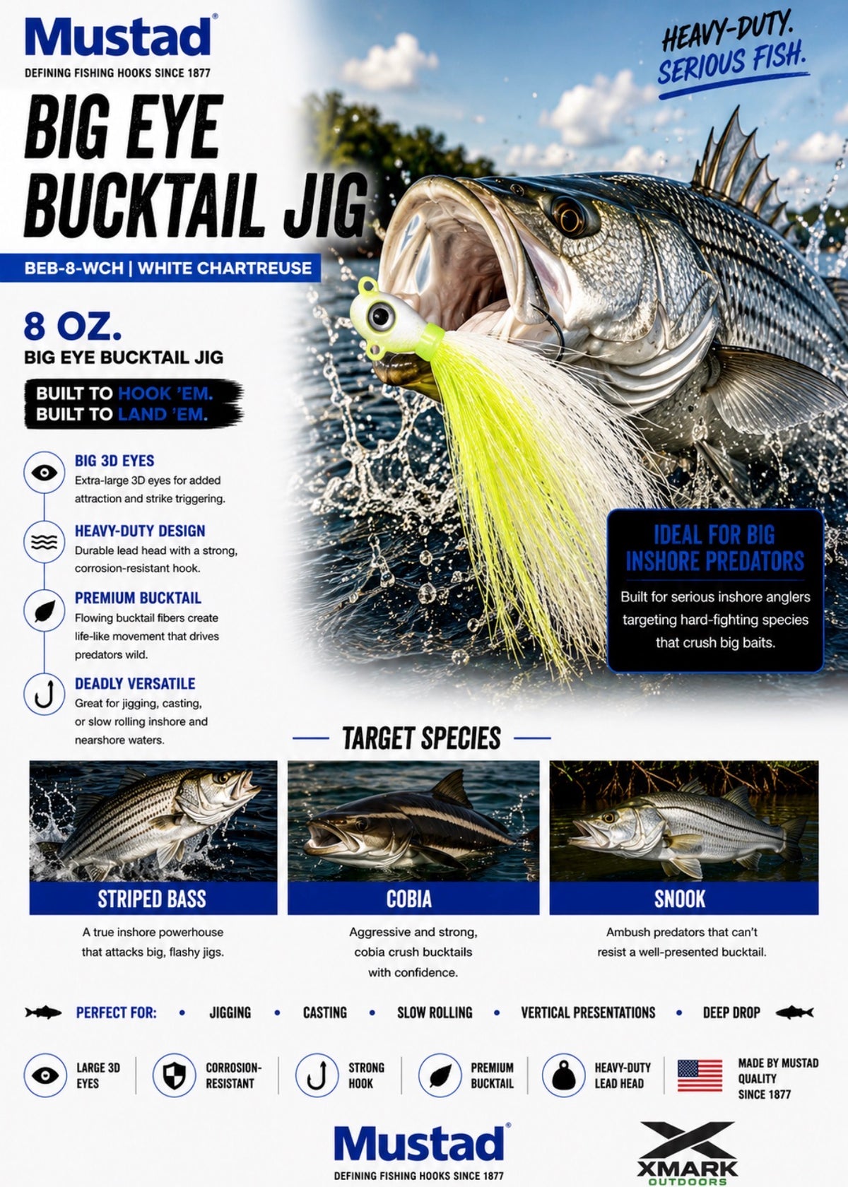 Mustad Big Eye Bucktail Jig