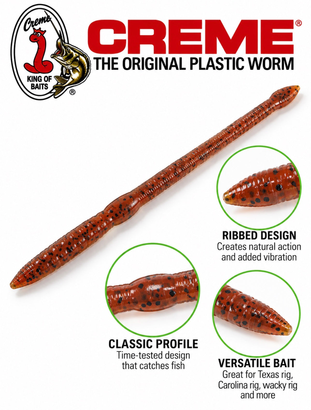 Crème Lures 4-Inch Scoundrel Worm
