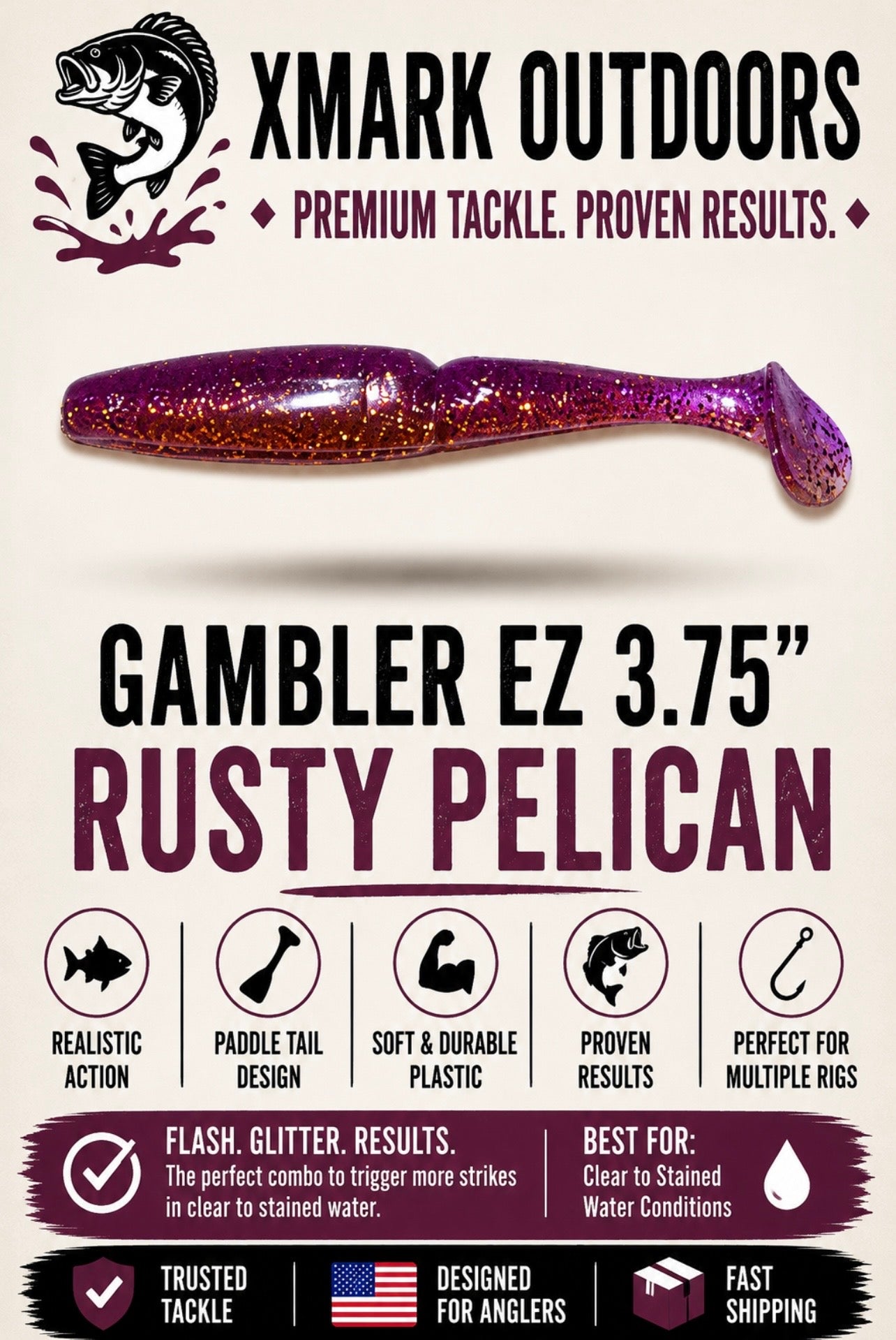 Gambler EZ 3.75” Paddle Tail Swimbait