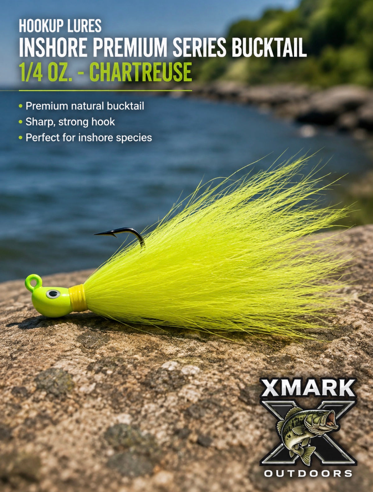 Hookup Lures Inshore Premium Series Bucktail 1/4 oz