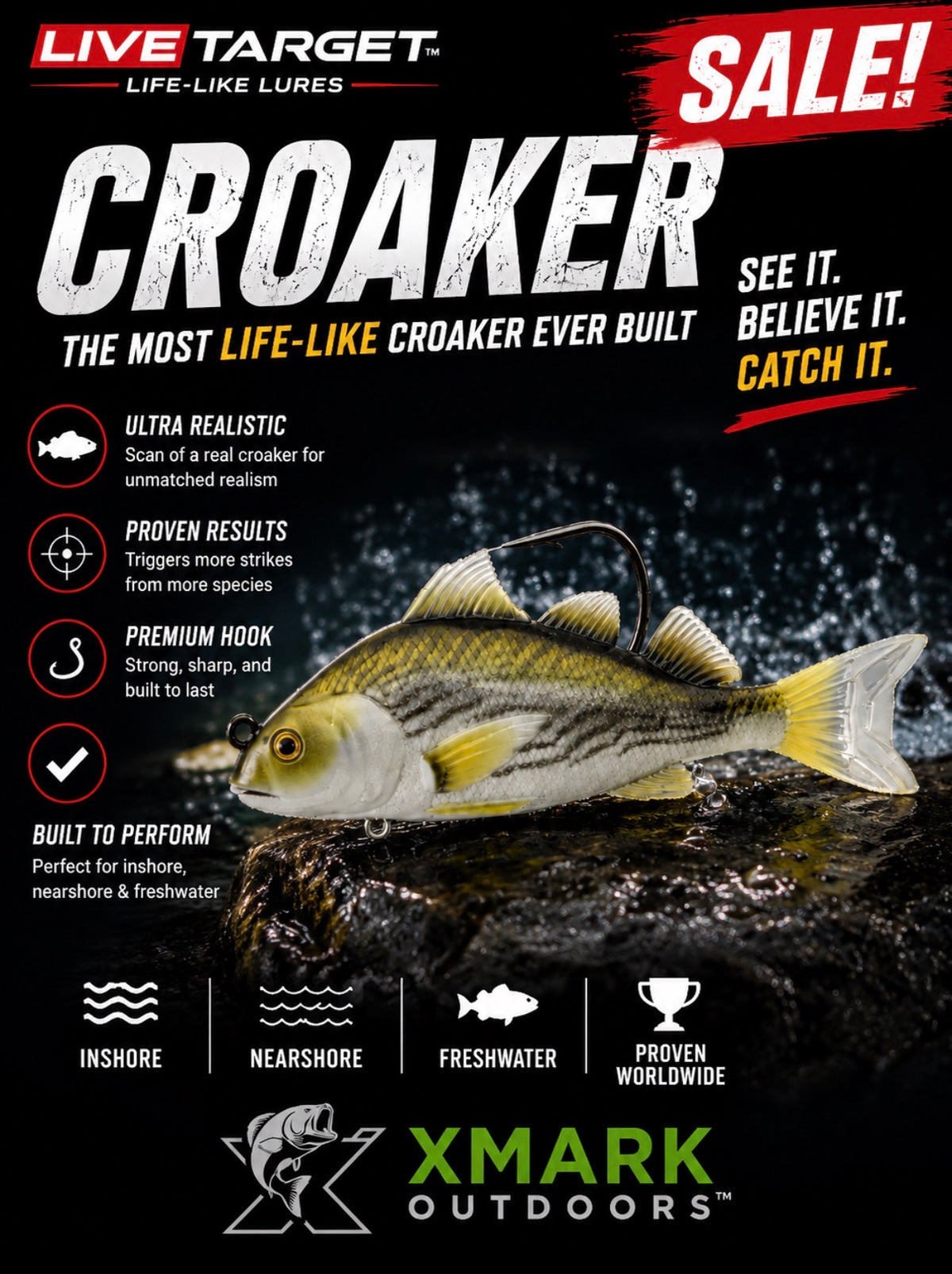 Live Target Croaker Swimbait