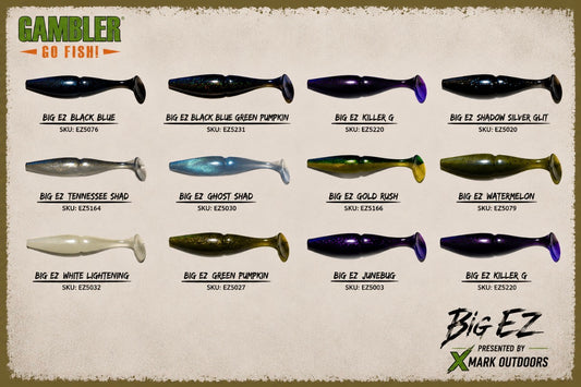 Gambler Big EZ Swimbait – 5.25” Paddle Tail Swimbait