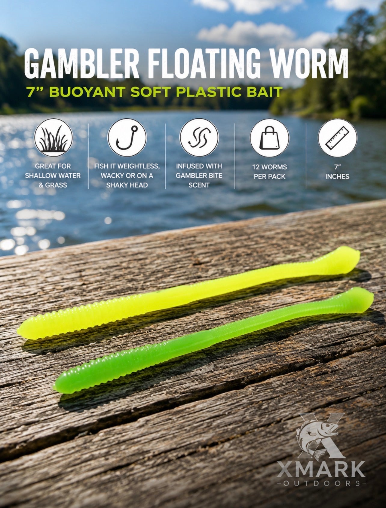 Gambler Floating Worm 7" (12ct)