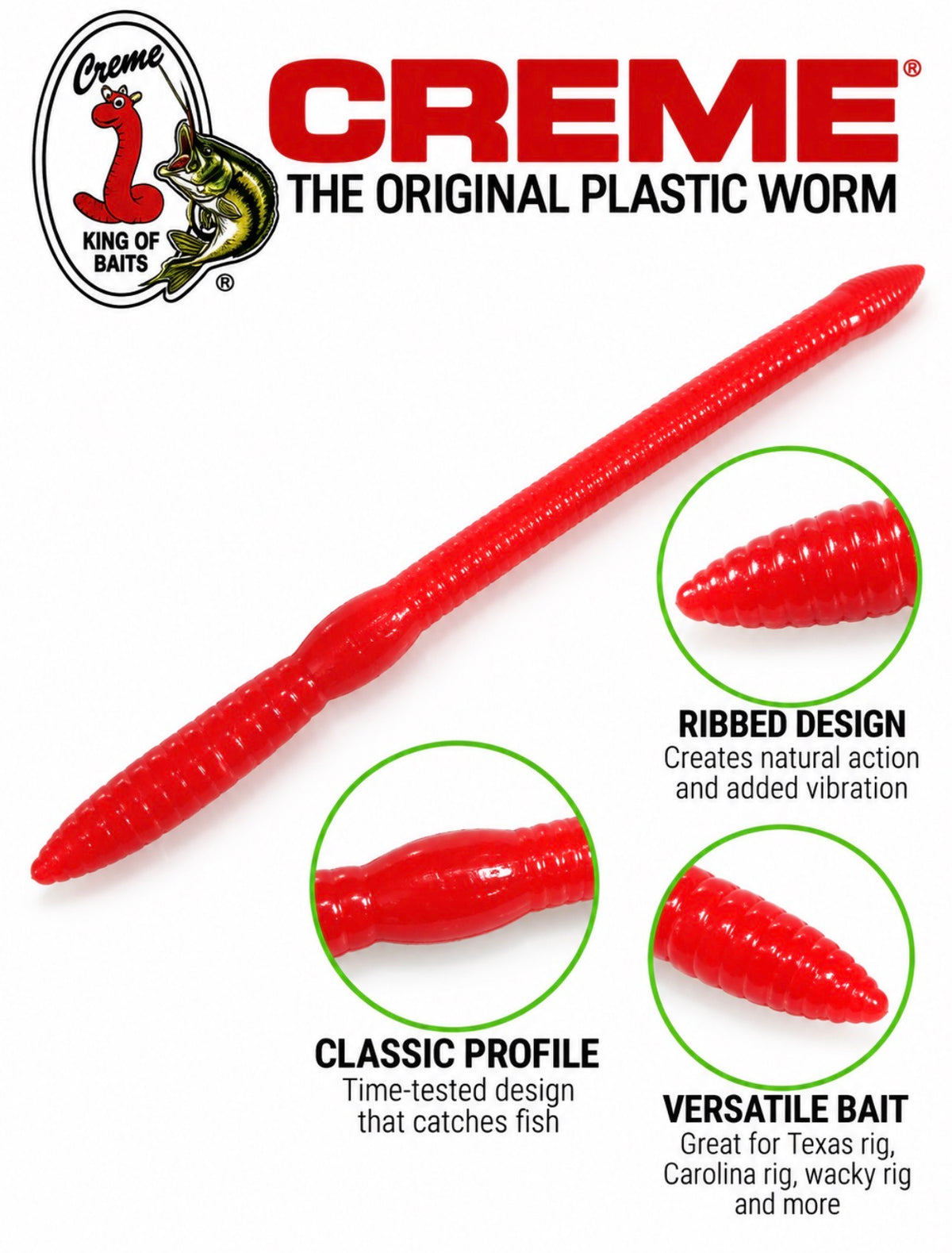 Crème Lures 4-Inch Scoundrel Worm