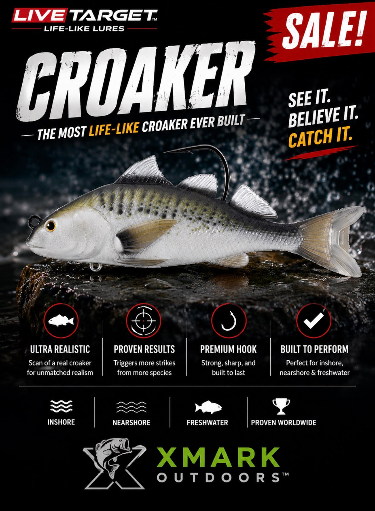 Live Target Croaker Swimbait