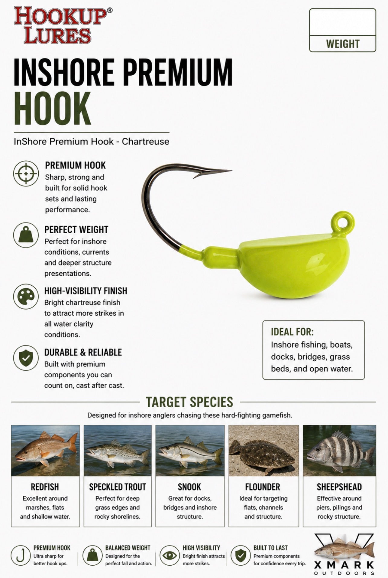 Hookup Lures Big Saltwater Jig Head (3 Pack)