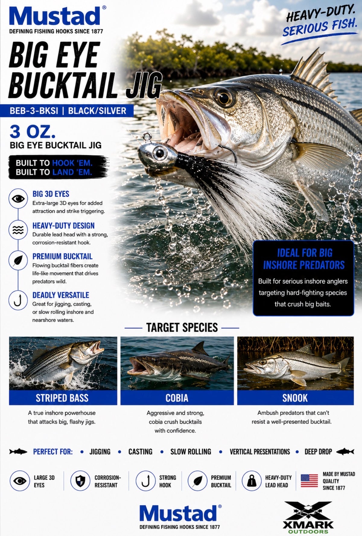 Mustad Big Eye Bucktail Jig