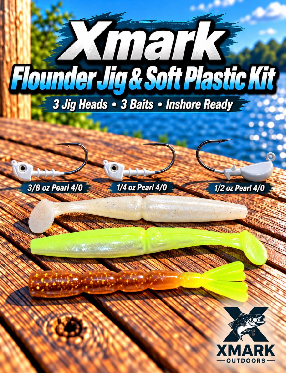 Xmark Flounder Jig & Soft Plastic Kit – 6 Packs