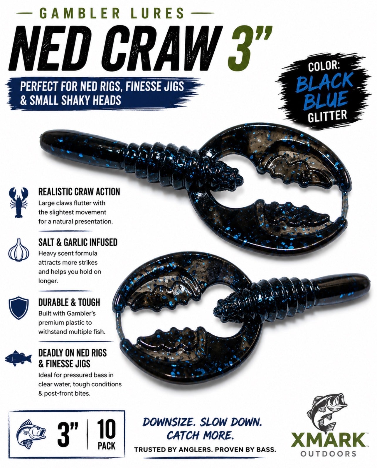 Gambler Ned Craw 3" (10 Pack)