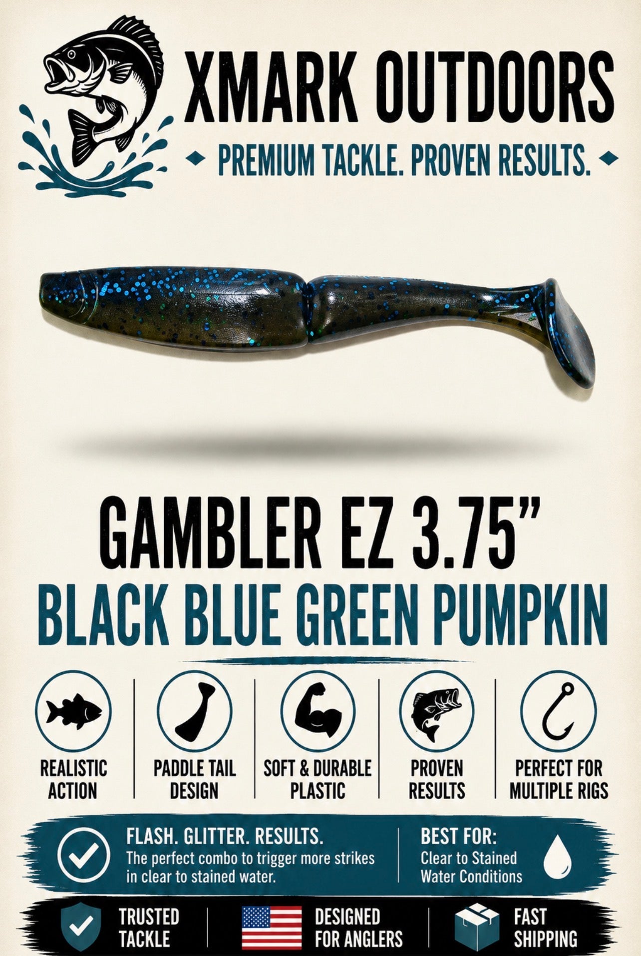 Gambler EZ 3.75” Paddle Tail Swimbait