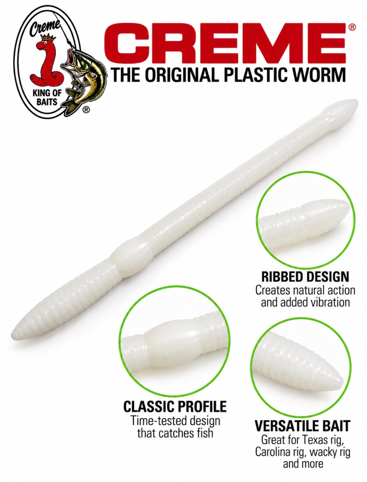 Crème Lures 4-Inch Scoundrel Worm