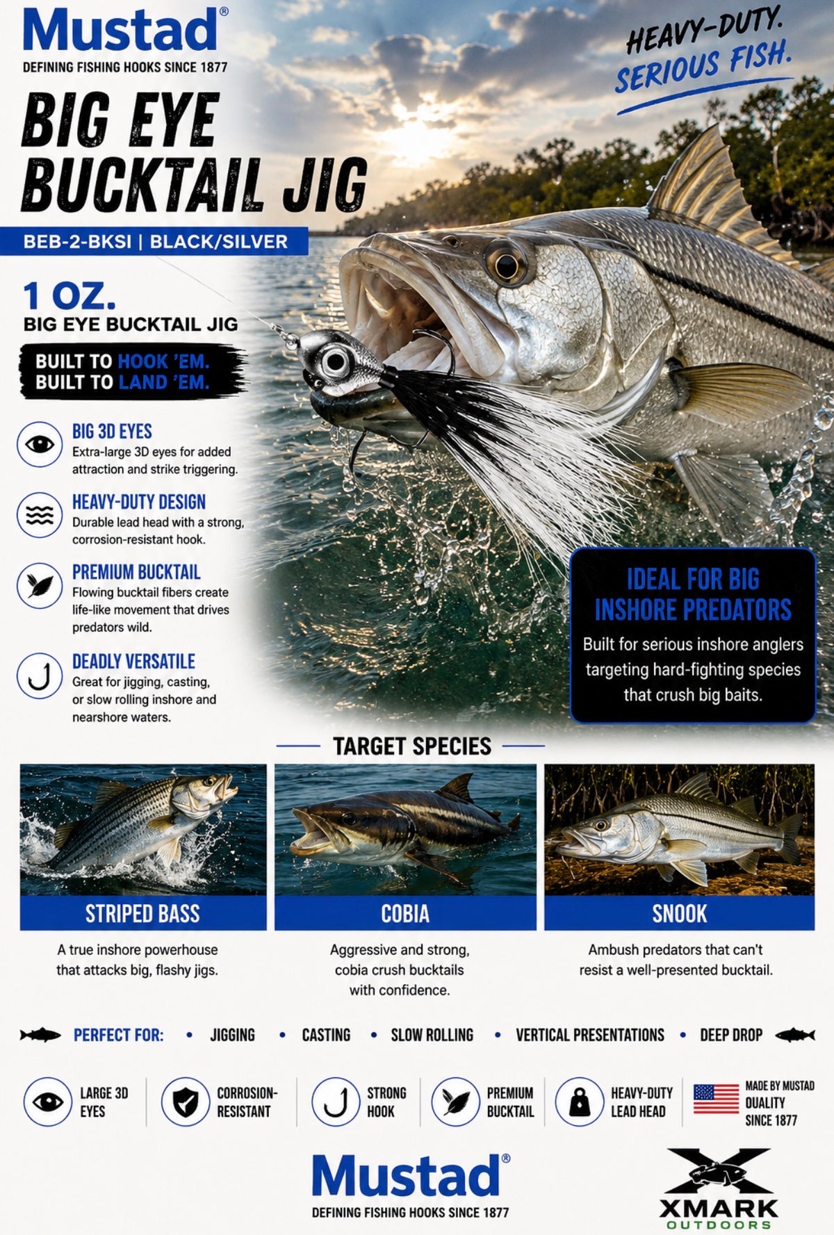 Mustad Big Eye Bucktail Jig