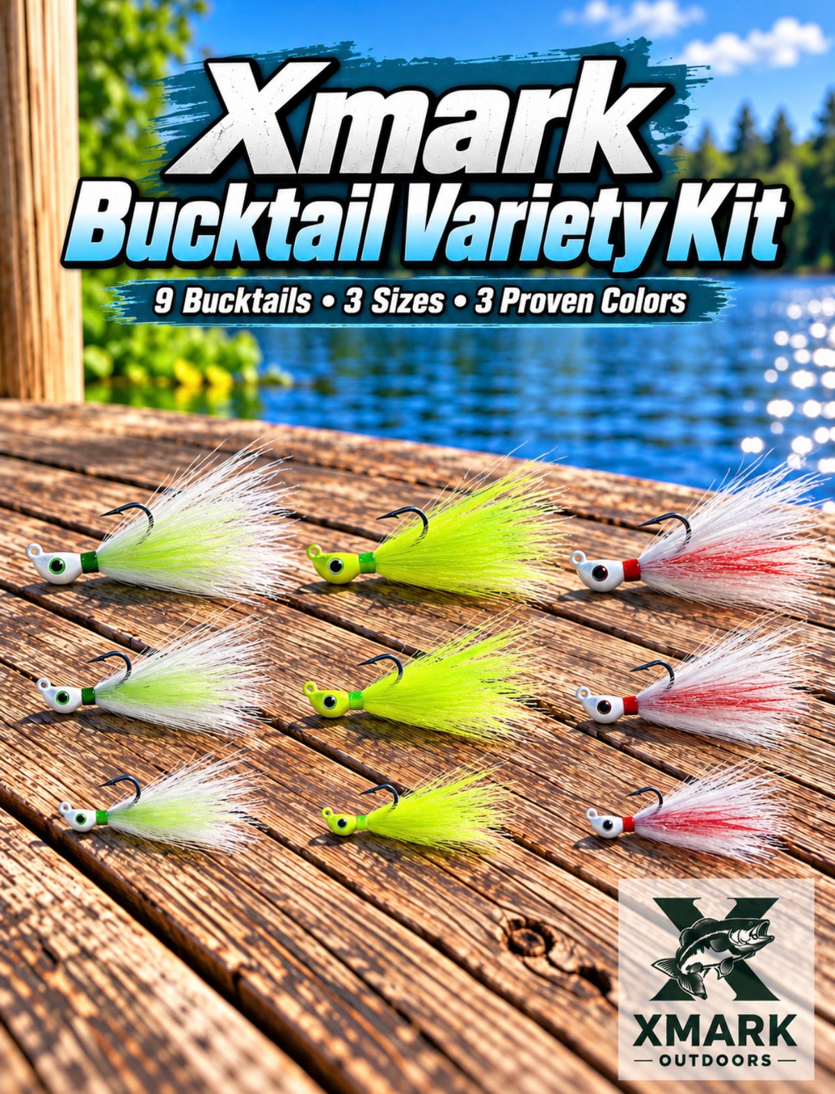 Xmark Bucktail Jig Assortment – 9 Jigs