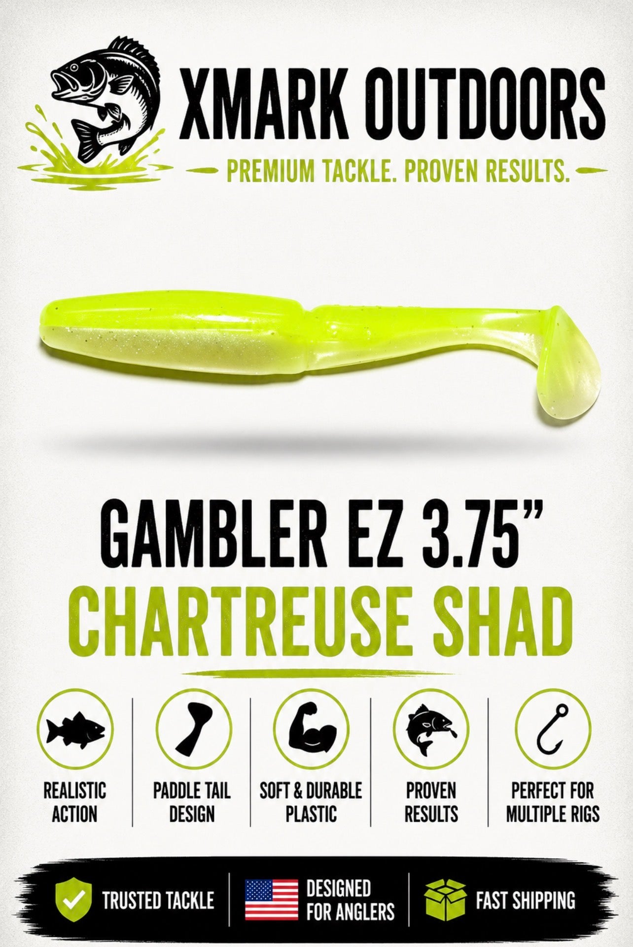 Gambler EZ 3.75” Paddle Tail Swimbait