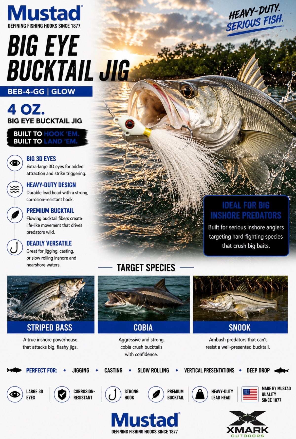 Mustad Big Eye Bucktail Jig