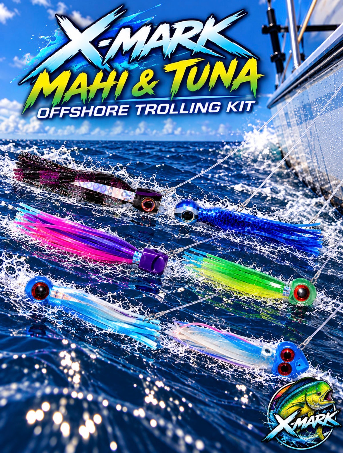 Xmark Mahi & Tuna Offshore Trolling Kit – 6 Lures