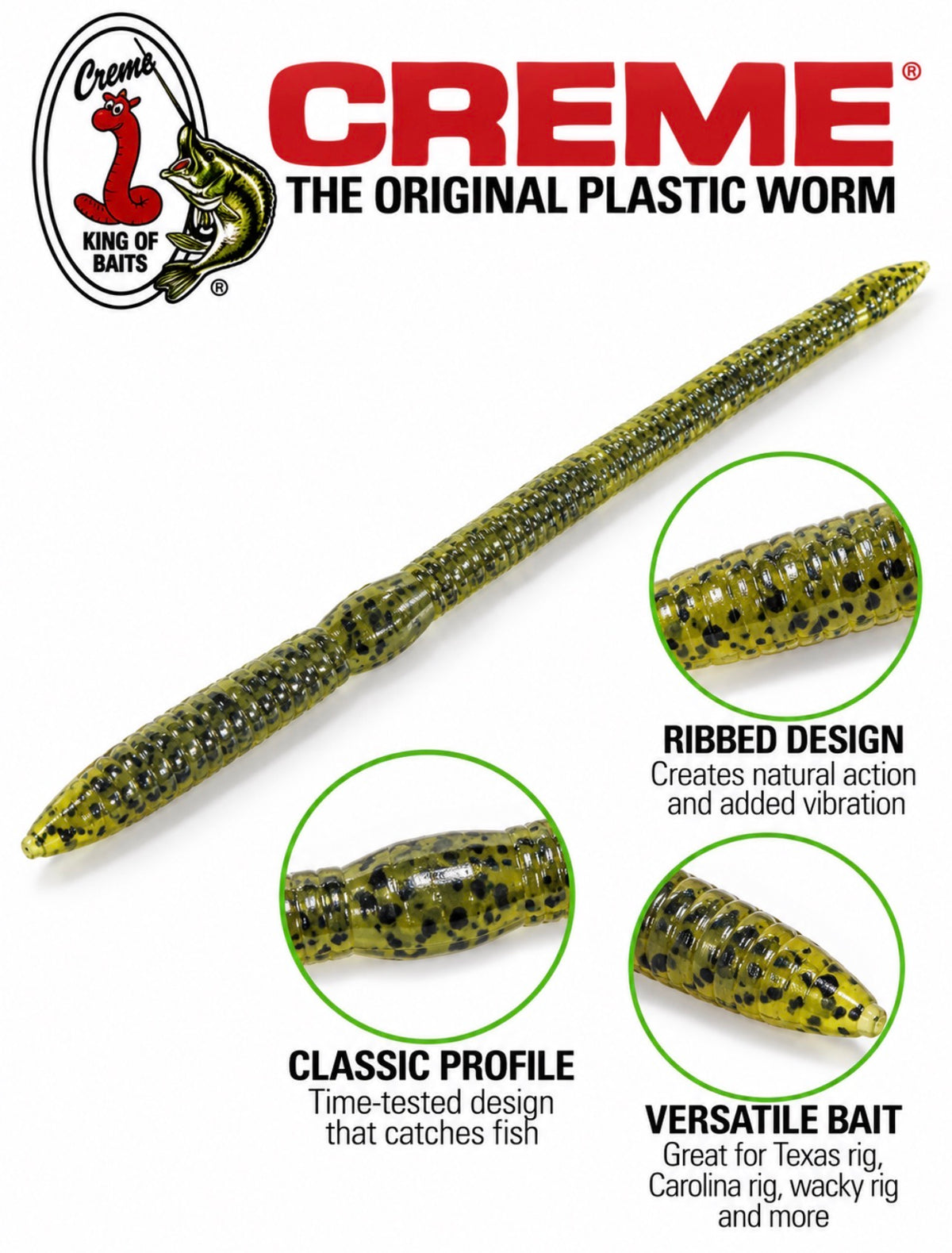 Crème Lures 4-Inch Scoundrel Worm