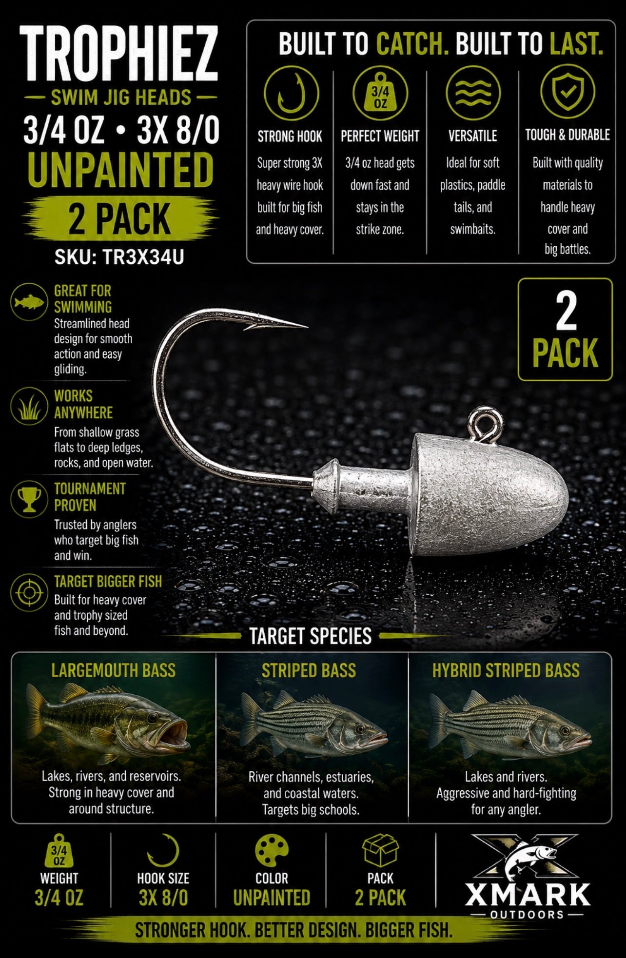 Gambler Trophiez Unpainted Jig Heads