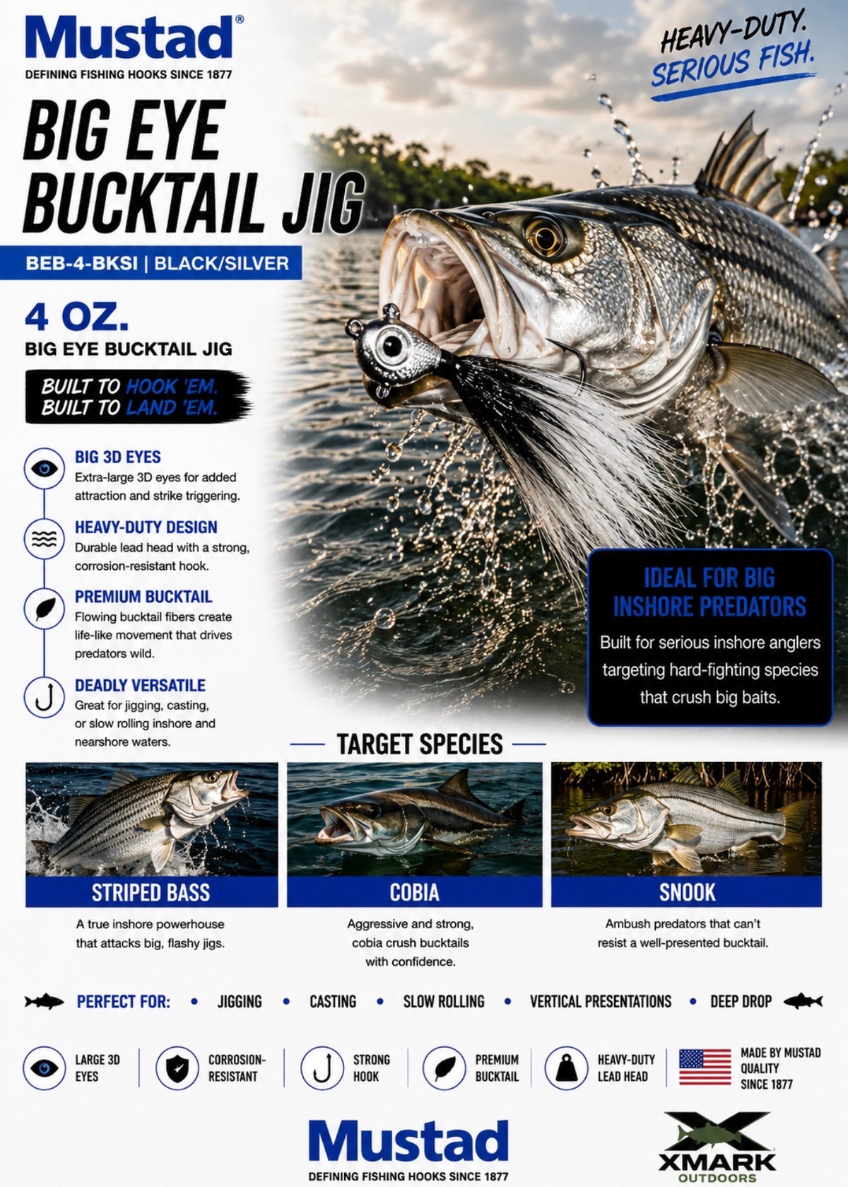 Mustad Big Eye Bucktail Jig