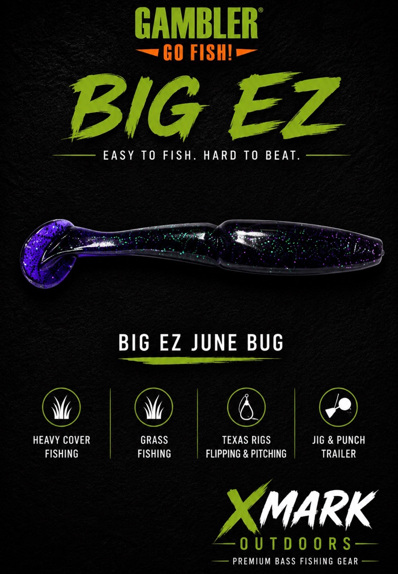 Gambler Big EZ Swimbait – 5.25” Paddle Tail Swimbait