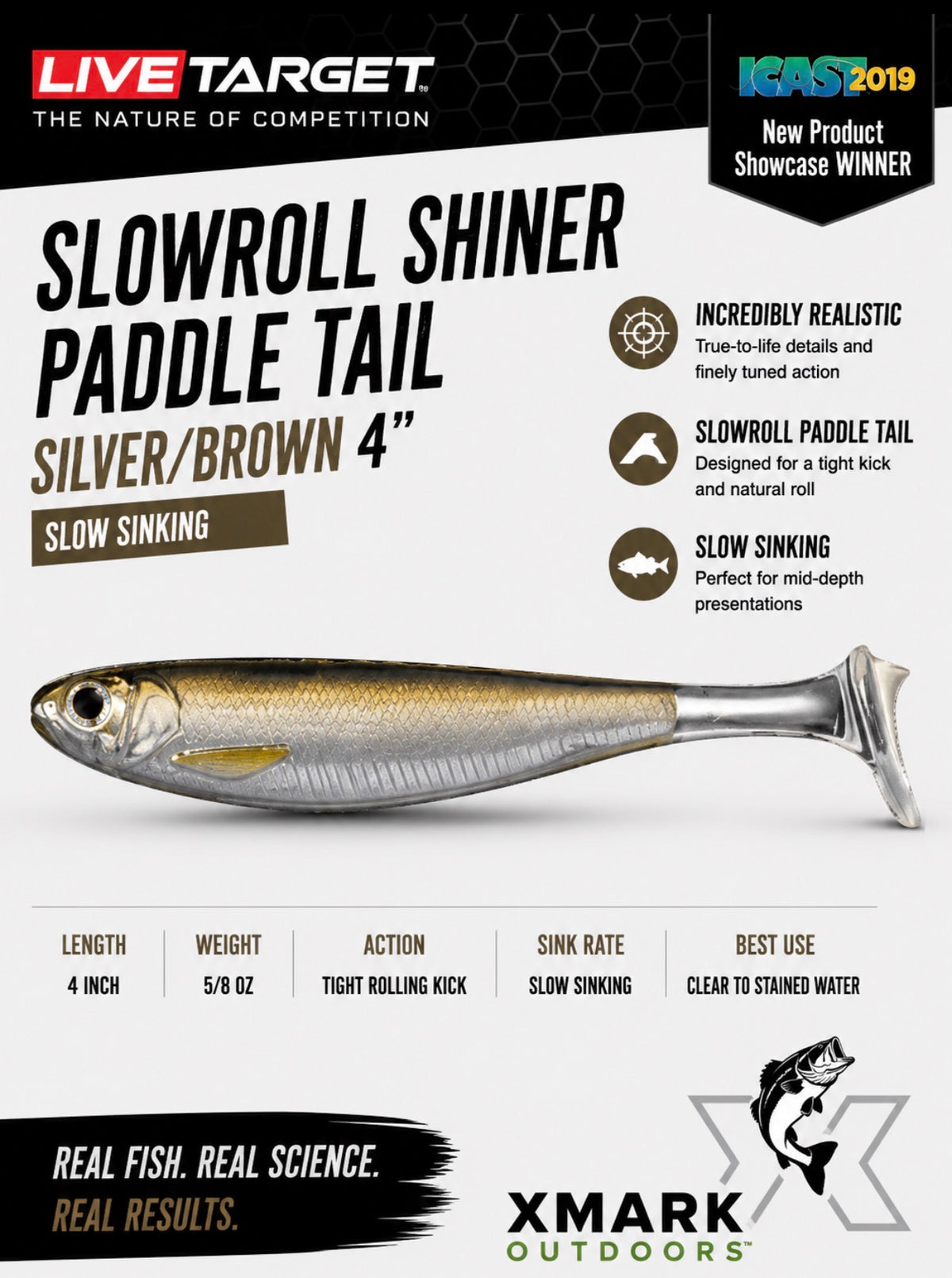 Live Target SlowRoll Shiner Paddle Tail