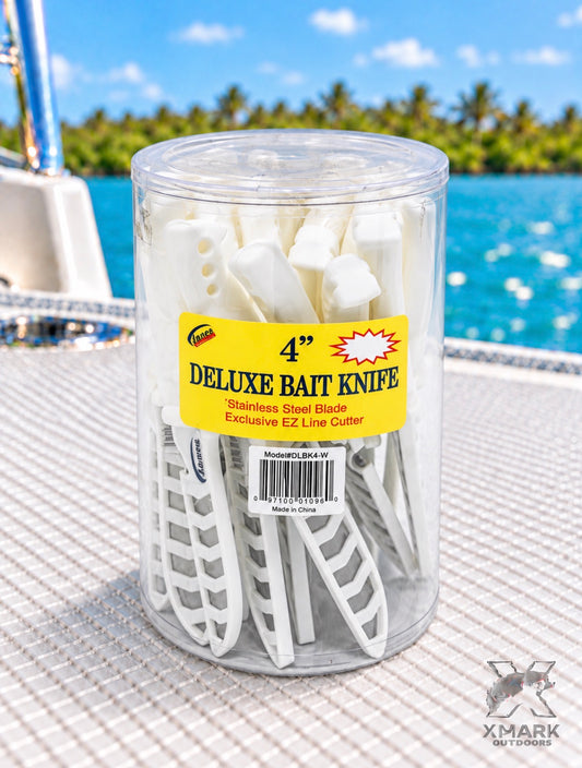Danco Deluxe 4-Inch White Bait Knife with Sheath – 24-Piece Display
