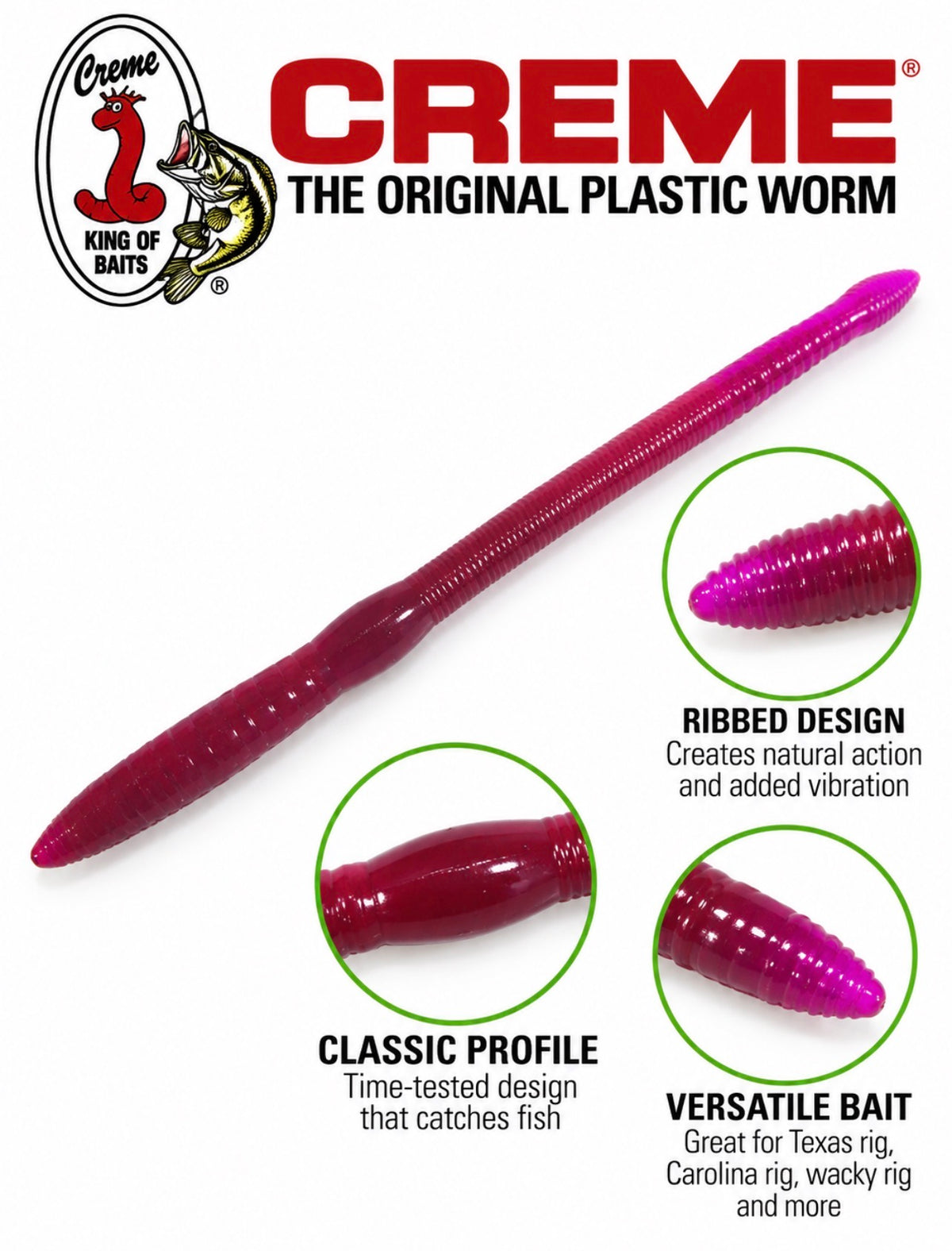 Crème Lures 4-Inch Scoundrel Worm