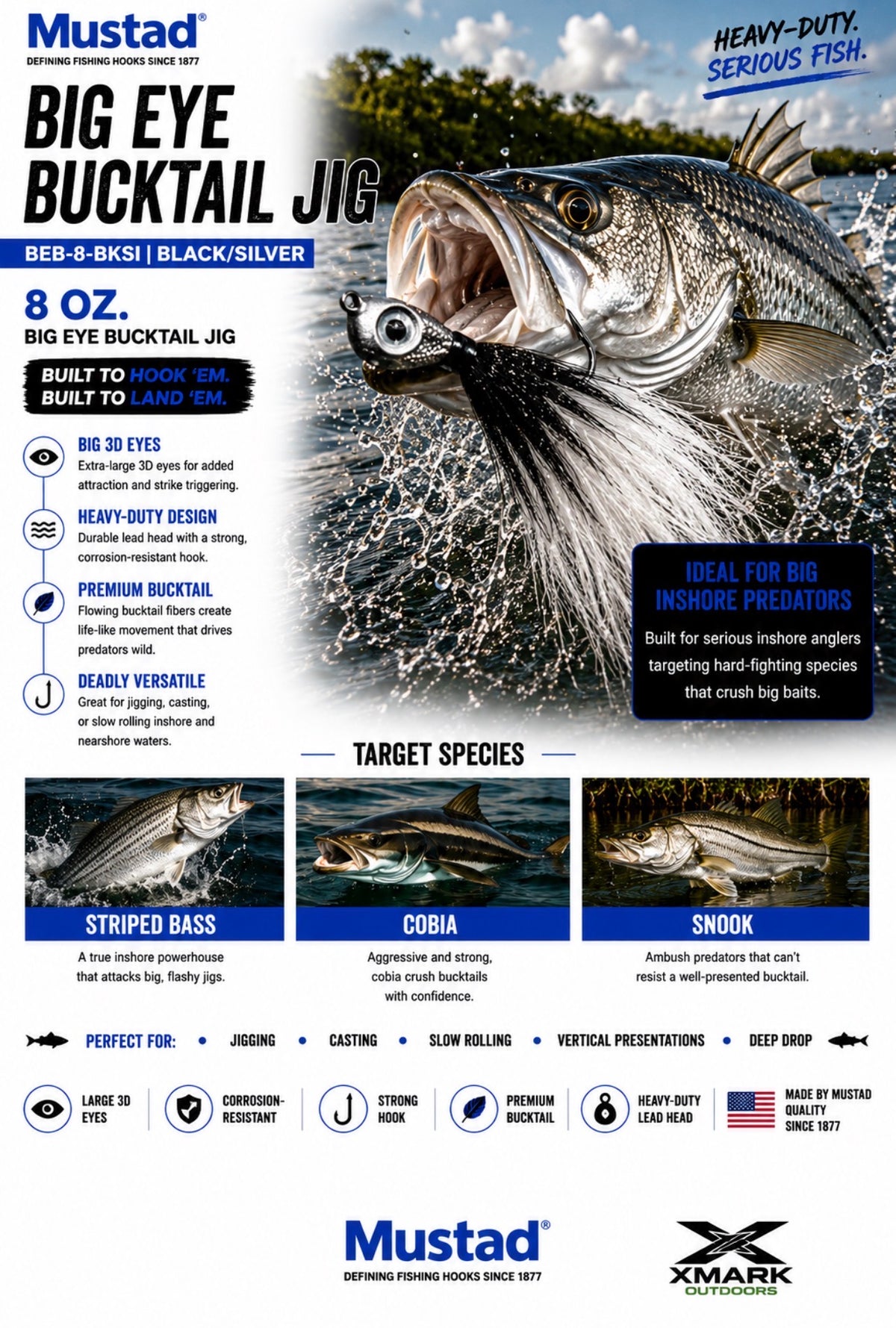 Mustad Big Eye Bucktail Jig