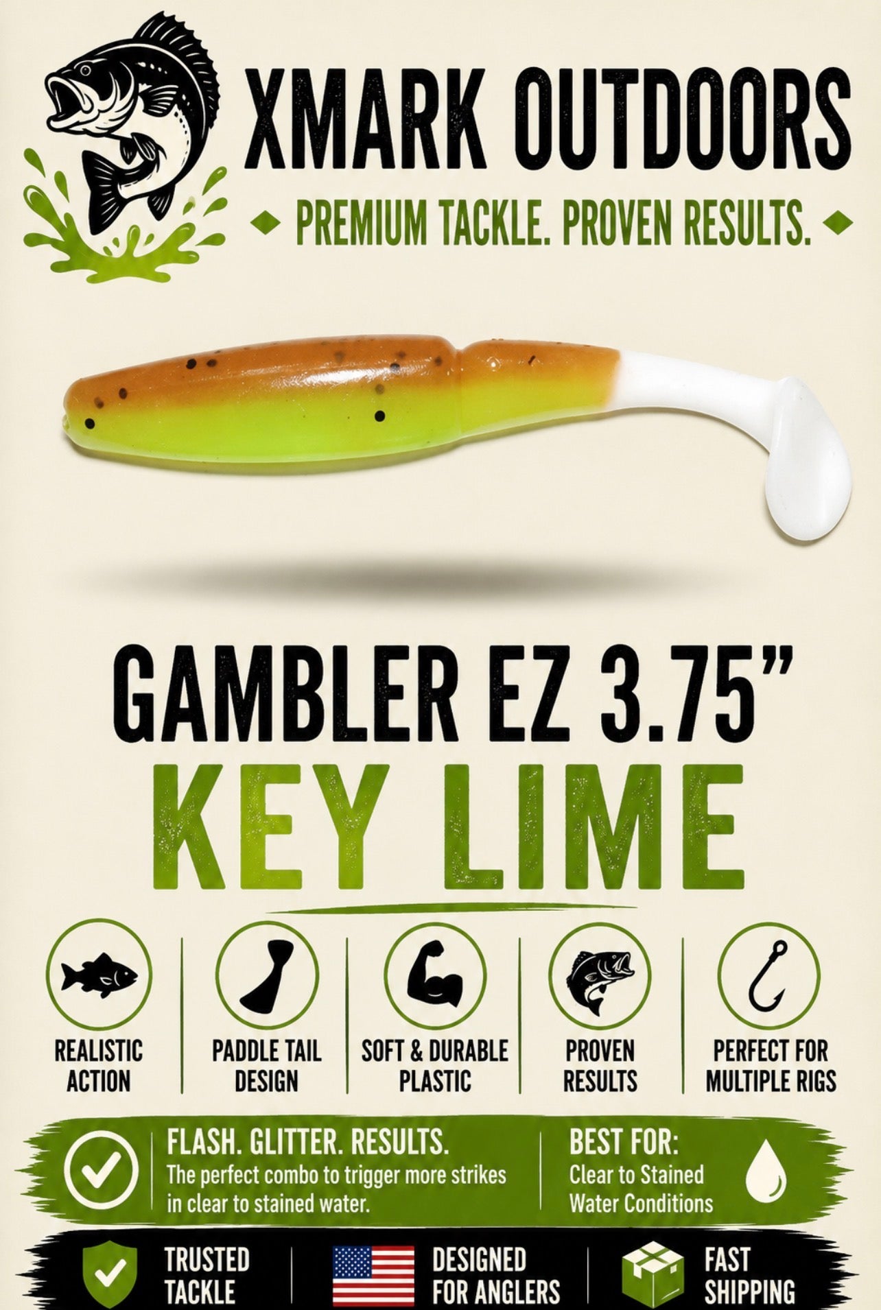 Gambler EZ 3.75” Paddle Tail Swimbait