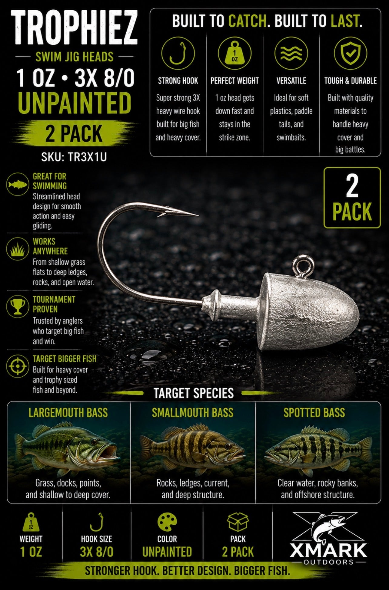 Gambler Trophiez Unpainted Jig Heads