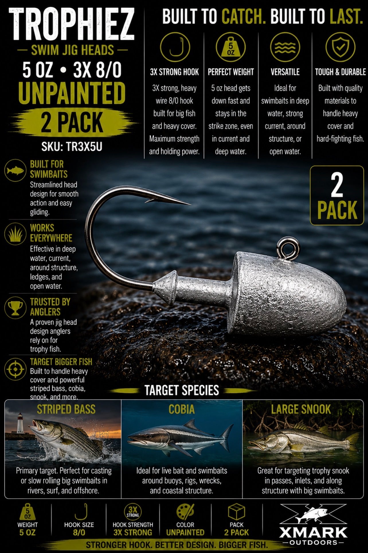 Gambler Trophiez Unpainted Jig Heads