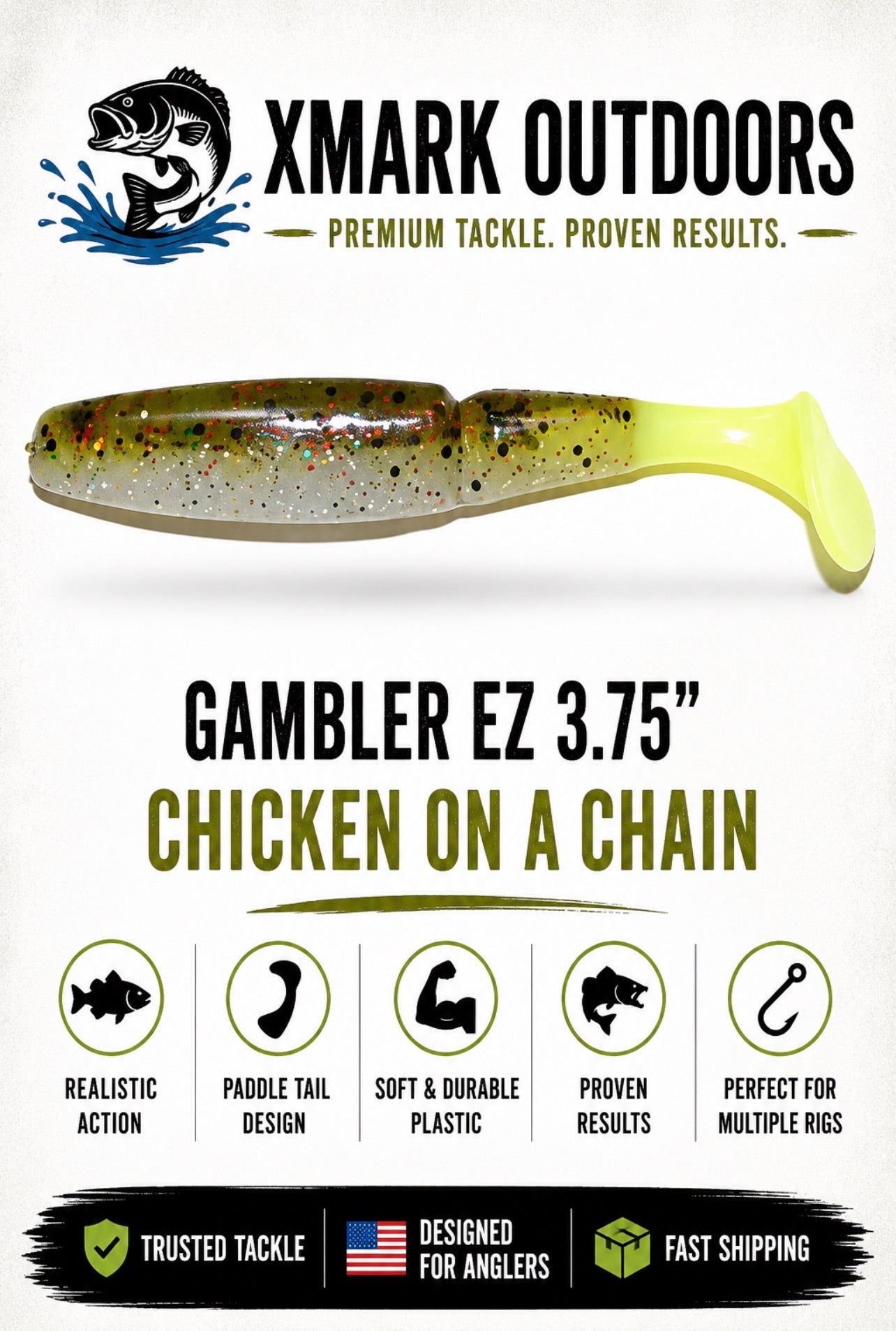 Gambler EZ 3.75” Paddle Tail Swimbait