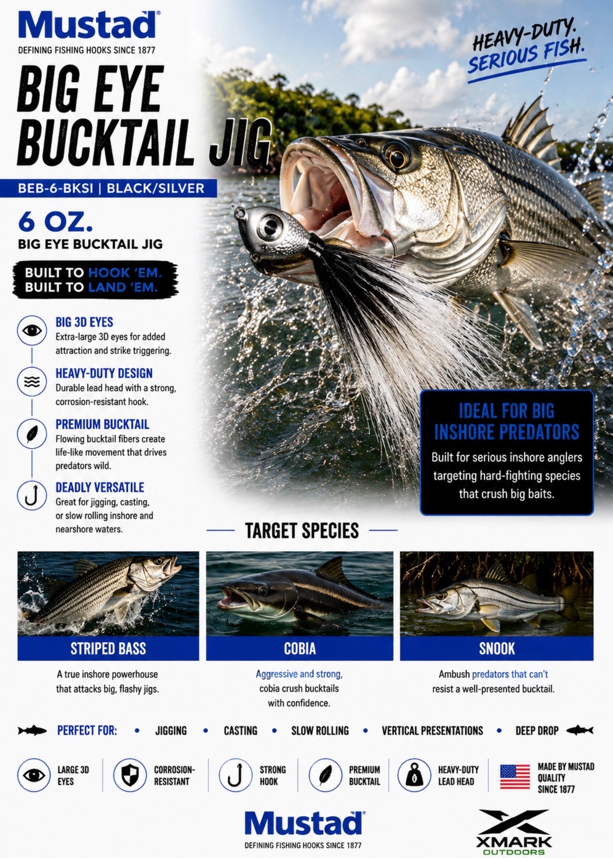 Mustad Big Eye Bucktail Jig