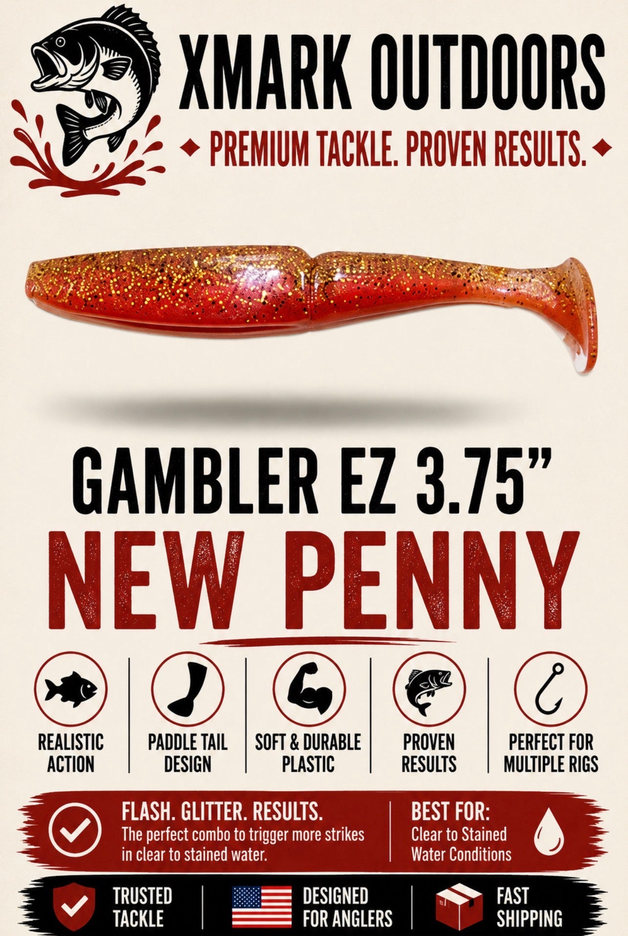 Gambler EZ 3.75” Paddle Tail Swimbait