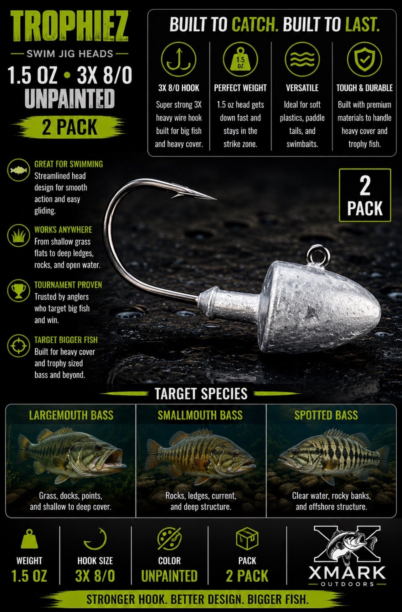 Gambler Trophiez Unpainted Jig Heads