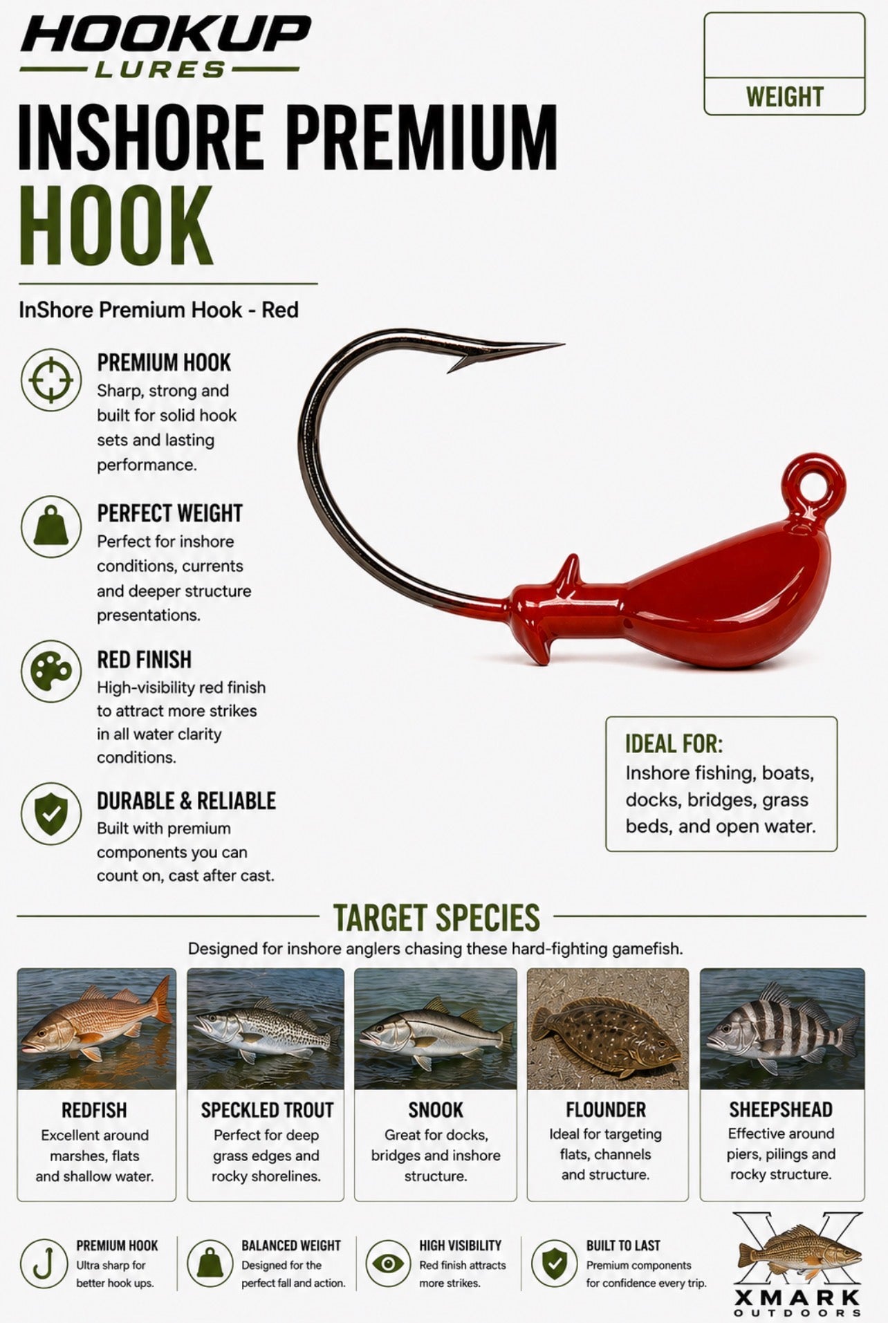 Hookup Lures Inshore Premium Jig Head (4 Pack)