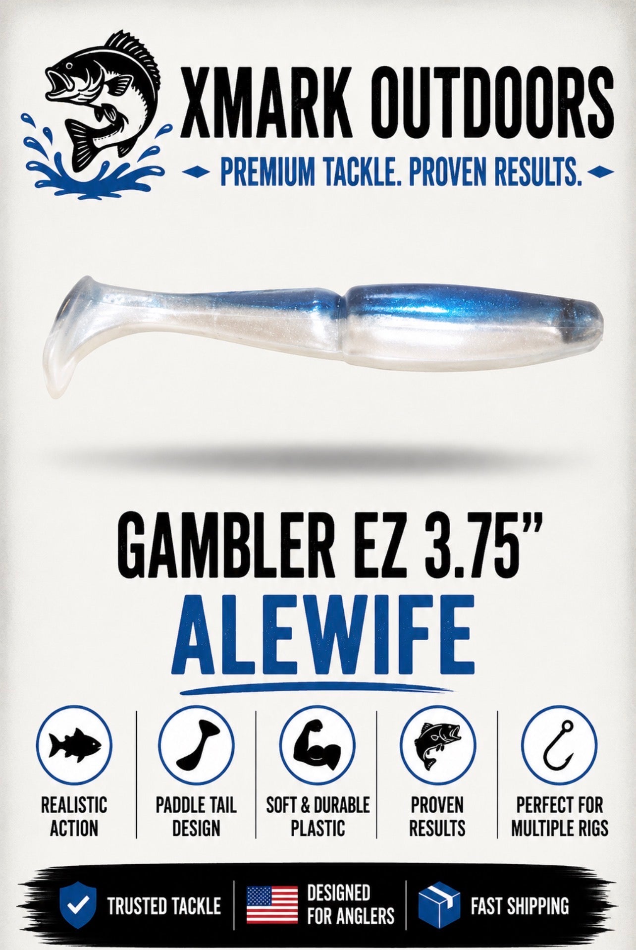 Gambler EZ 3.75” Paddle Tail Swimbait