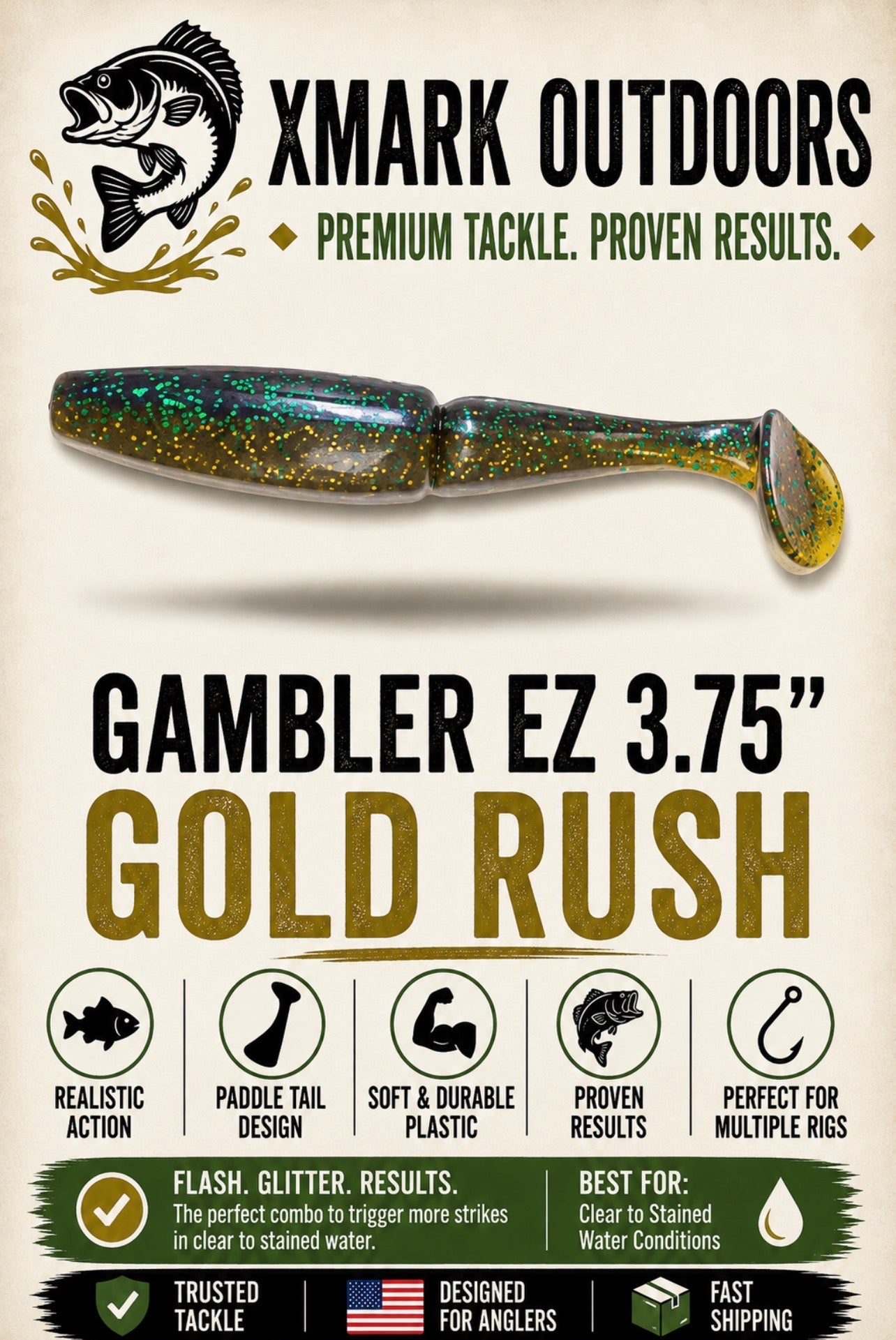 Gambler EZ 3.75” Paddle Tail Swimbait