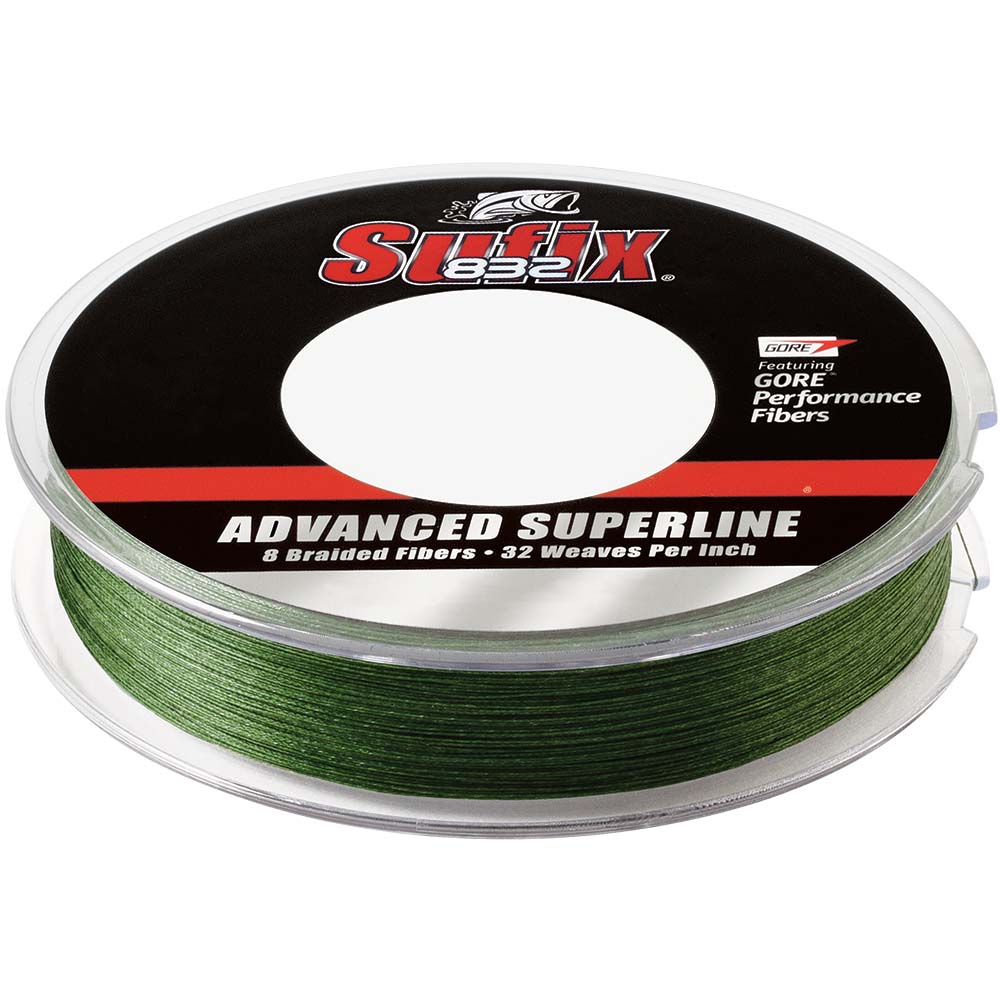 Sufix 832 Advanced Superline Braid  15lb  LowVis Green  300 yds 660115G
