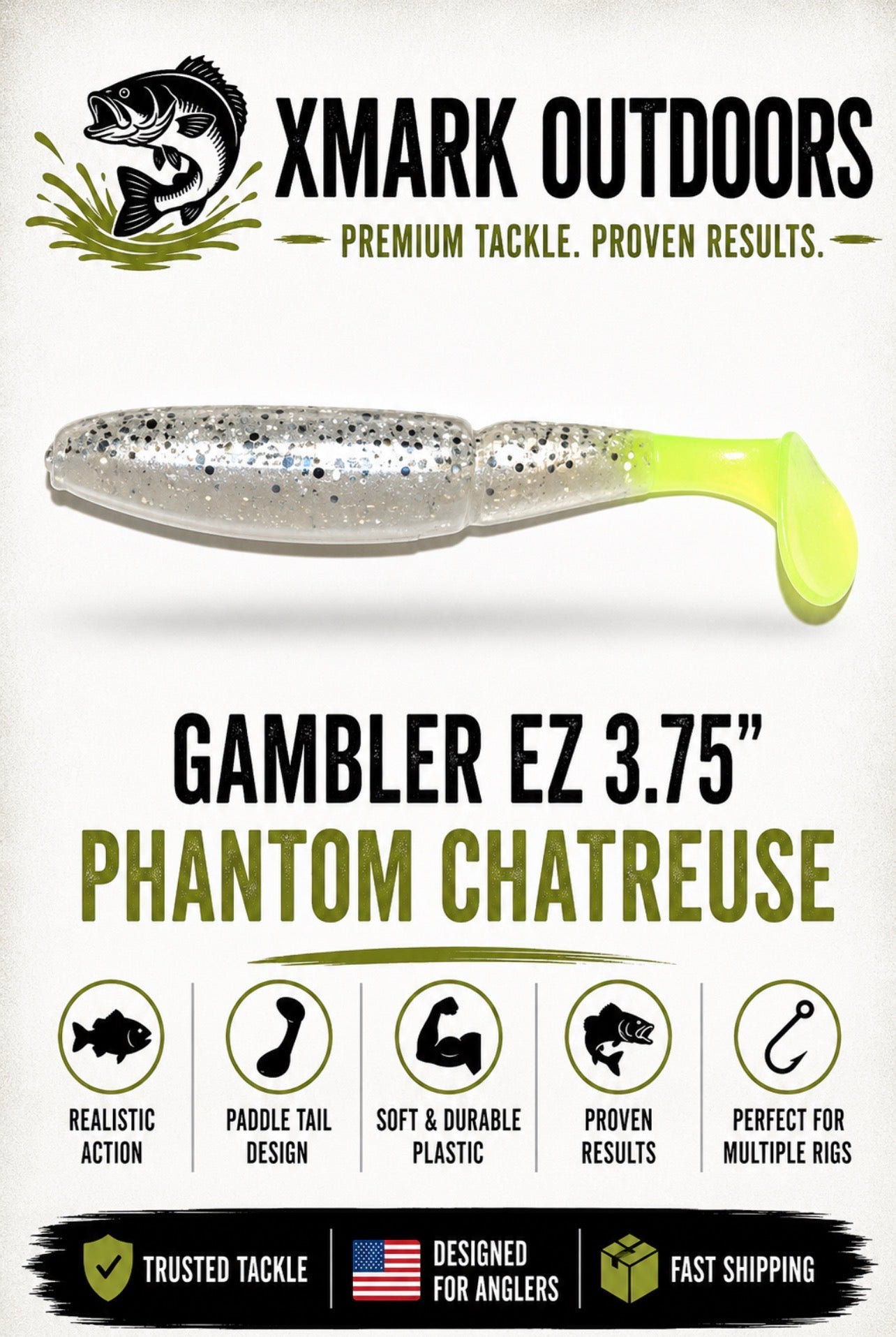 Gambler EZ 3.75” Paddle Tail Swimbait