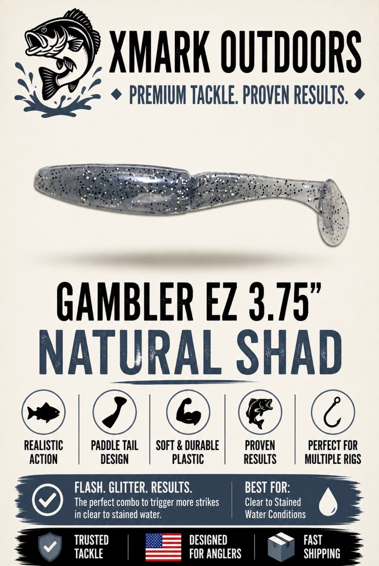 Gambler EZ 3.75” Paddle Tail Swimbait
